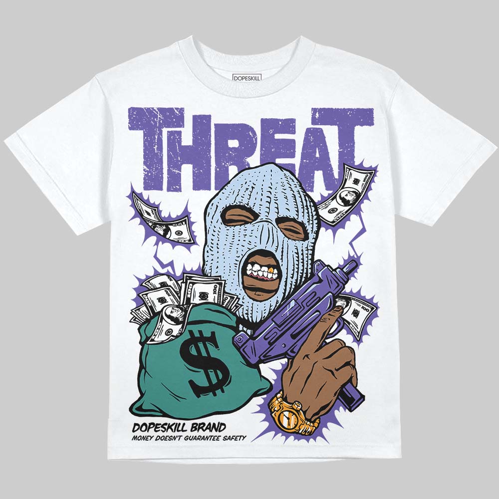 Grape 5s DopeSkill Oversize Print T-Shirt Under Threat Graphic