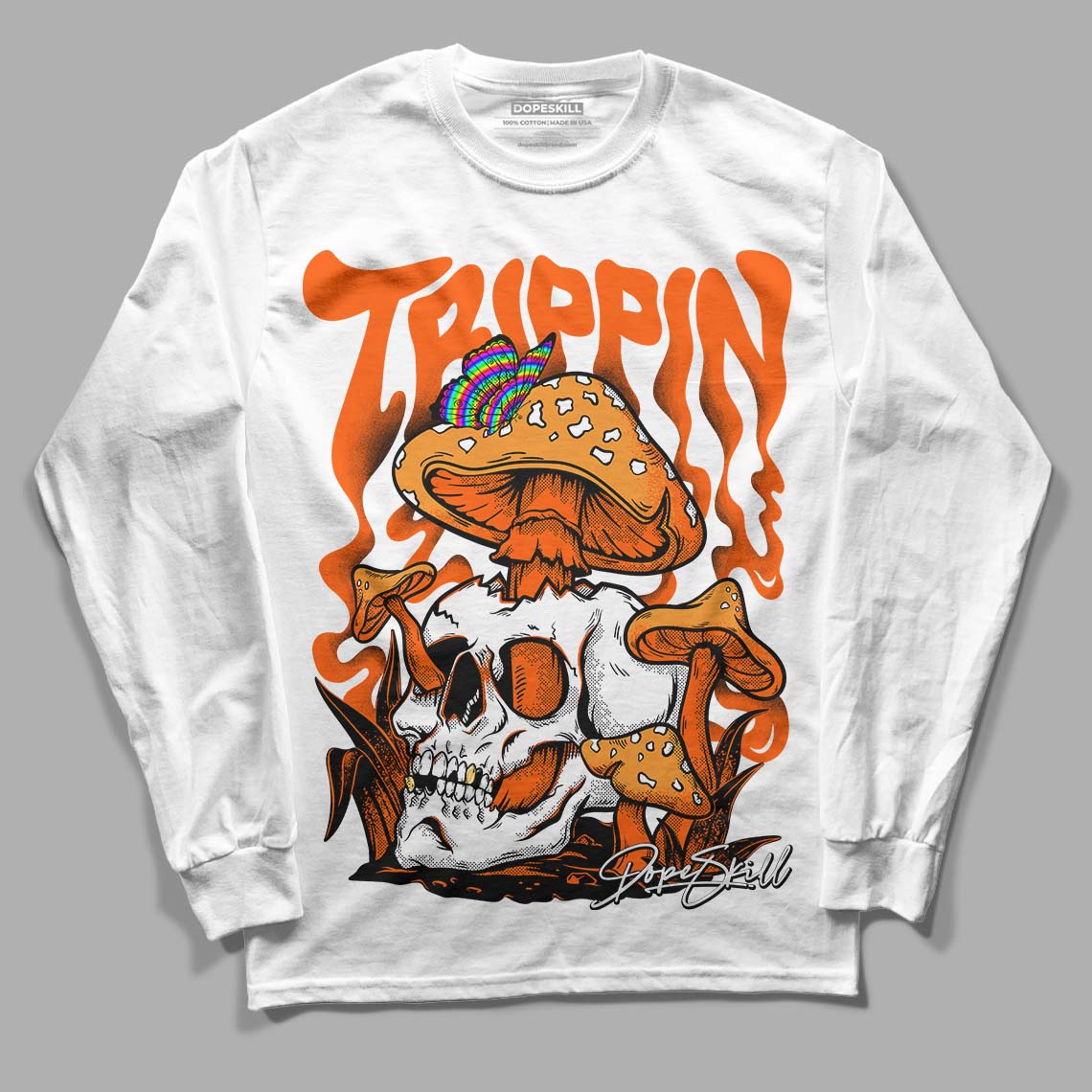 Brilliant Orange 12s DopeSkill Long Sleeve T-Shirt Trippin Graphic
