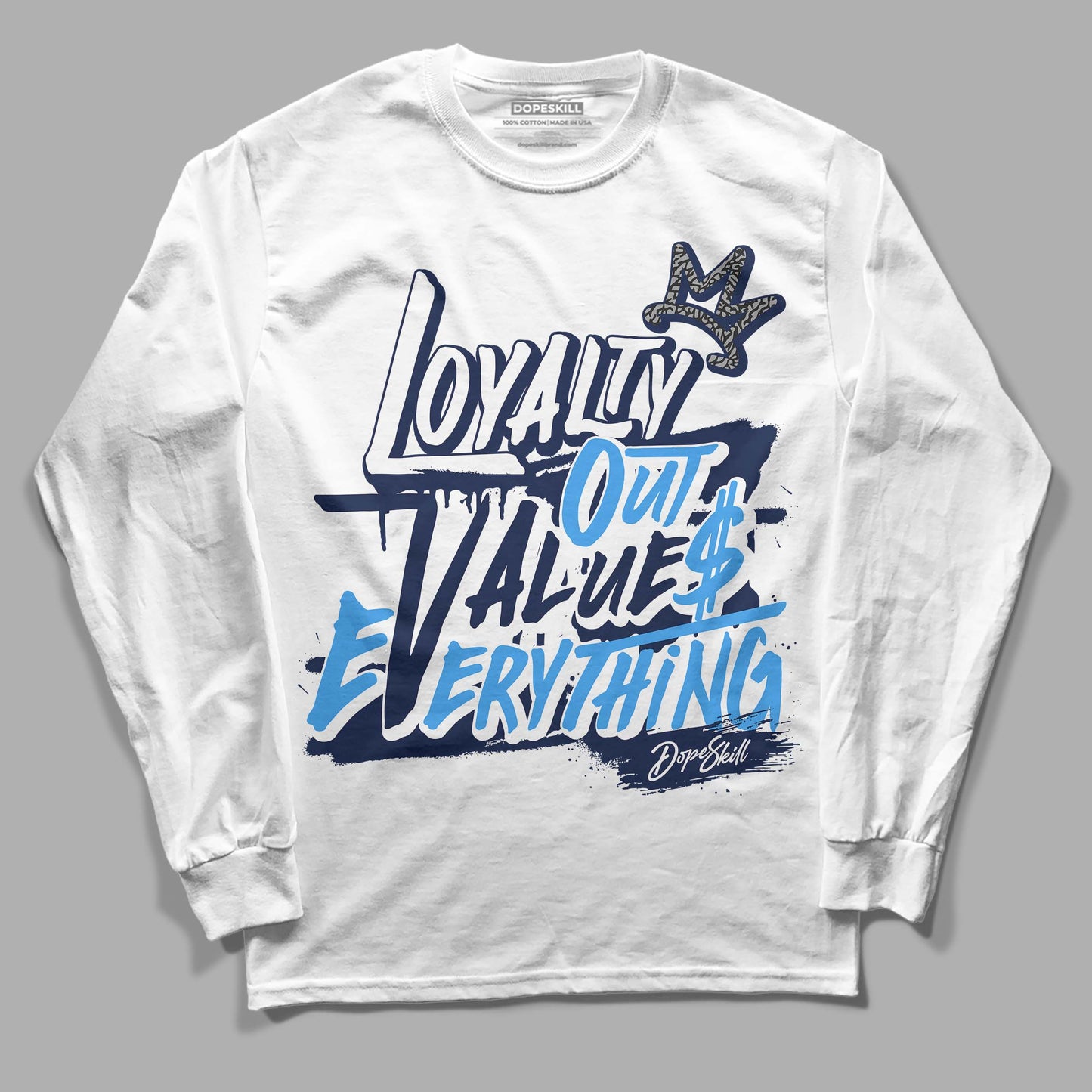 Midnight Navy 3s DopeSkill Long Sleeve T-Shirt LOVE Graphic