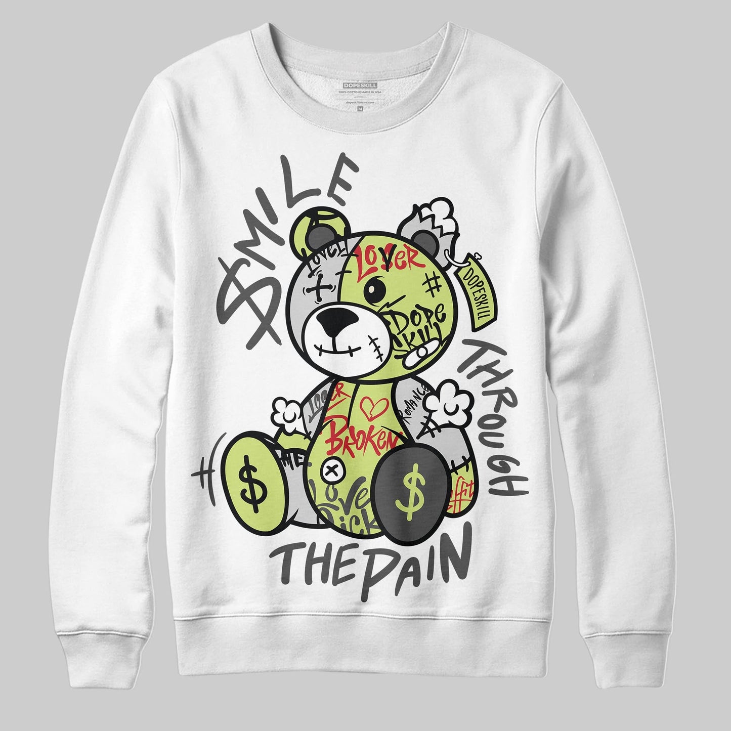 Light Lemon Twist 4s DopeSkill Sweatshirt Smile Through The Pain Graphic