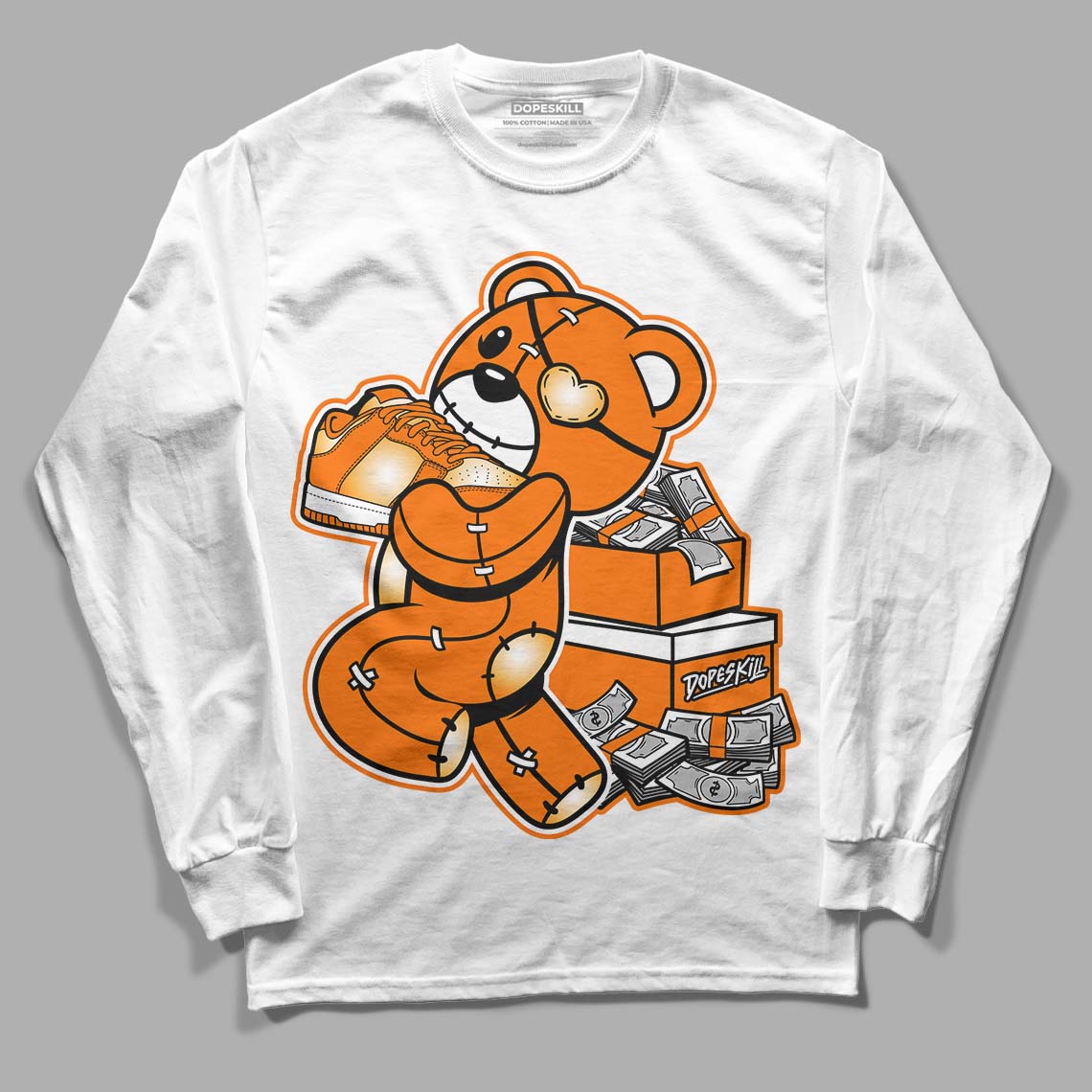 Dunk Low Magma Orange DopeSkill Long Sleeve T-Shirt Bear Steals Sneaker Graphic