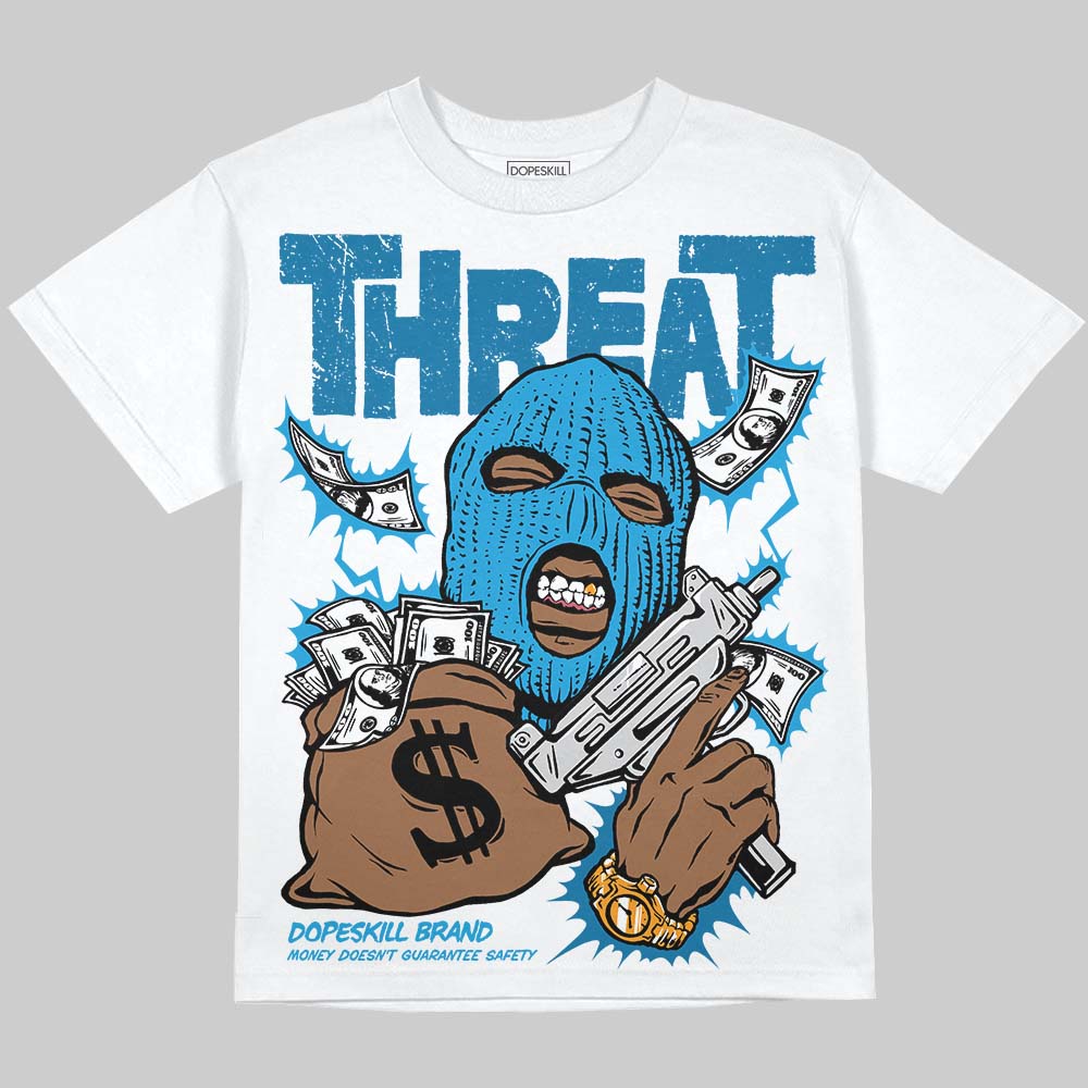 Military Blue 4s DopeSkill Oversize Print T-Shirt Under Threat Graphic