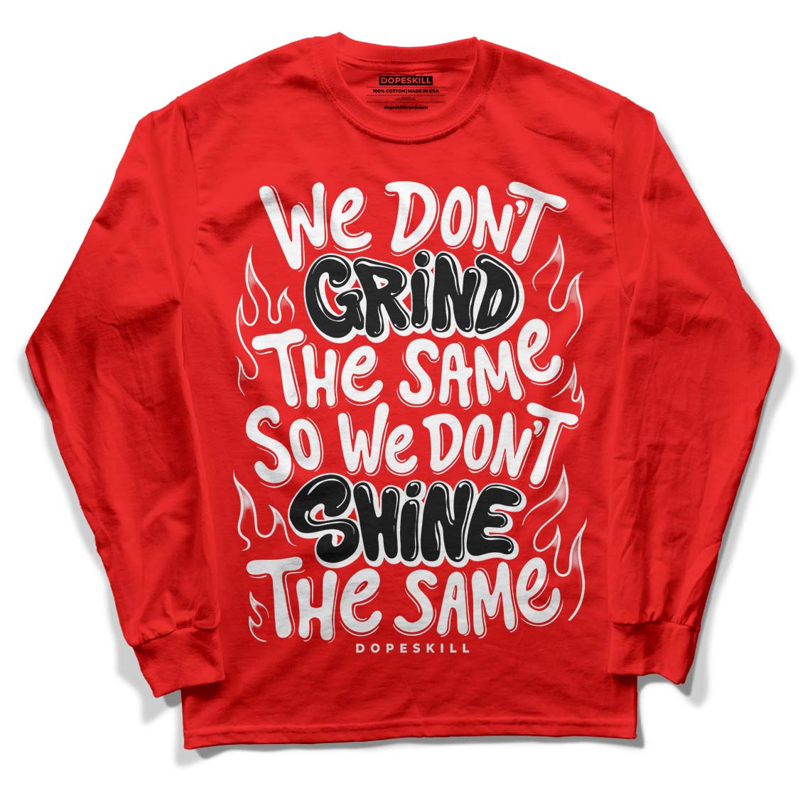 Cherry 11s DopeSkill Varsity Red Long Sleeve T-Shirt Grind Shine Graphic