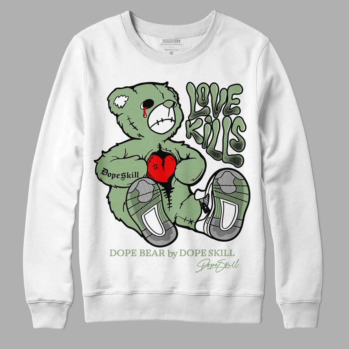 Seafoam 4s DopeSkill Sweatshirt Love Kills Graphic