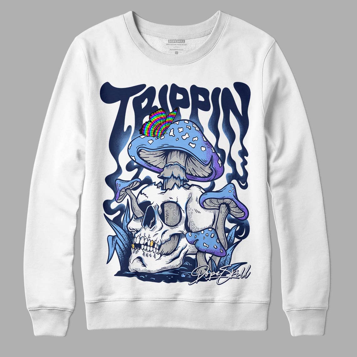 Midnight Navy 5s DopeSkill Sweatshirt Trippin Graphic