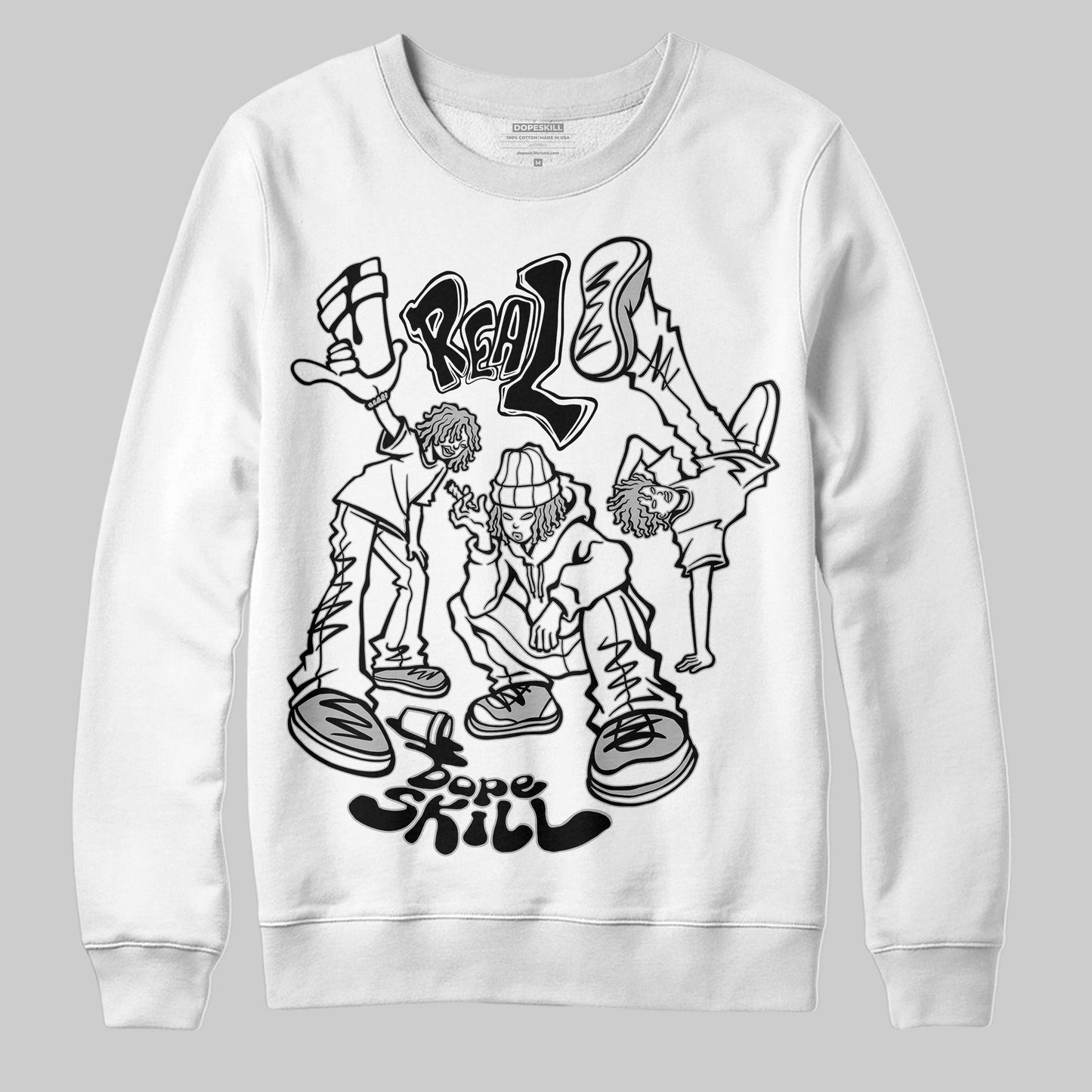 Black Cement 3s DopeSkill Sweatshirt Real Y2K Players Graphic