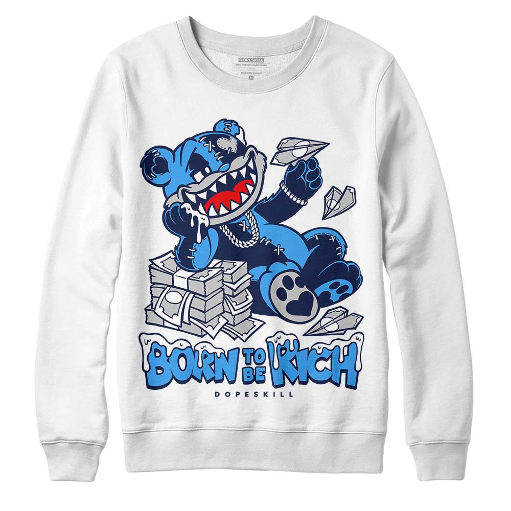 AJ Spizike White Obsidian DopeSkill Sweatshirt Born To Be Rich Graphic