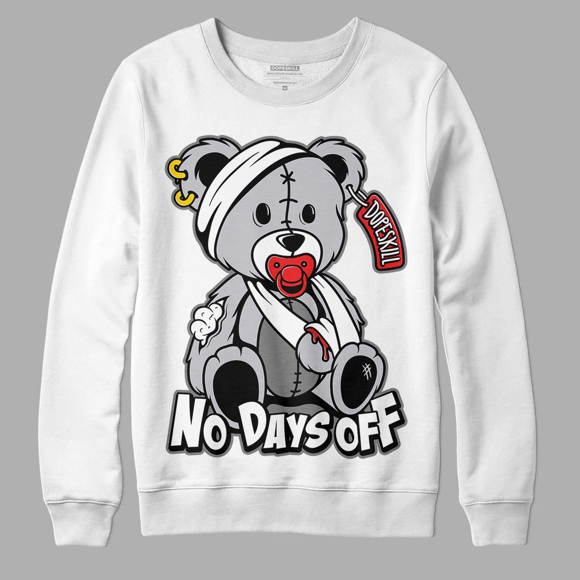 Grey Collection DopeSkill Sweatshirt Hurt Bear Graphic