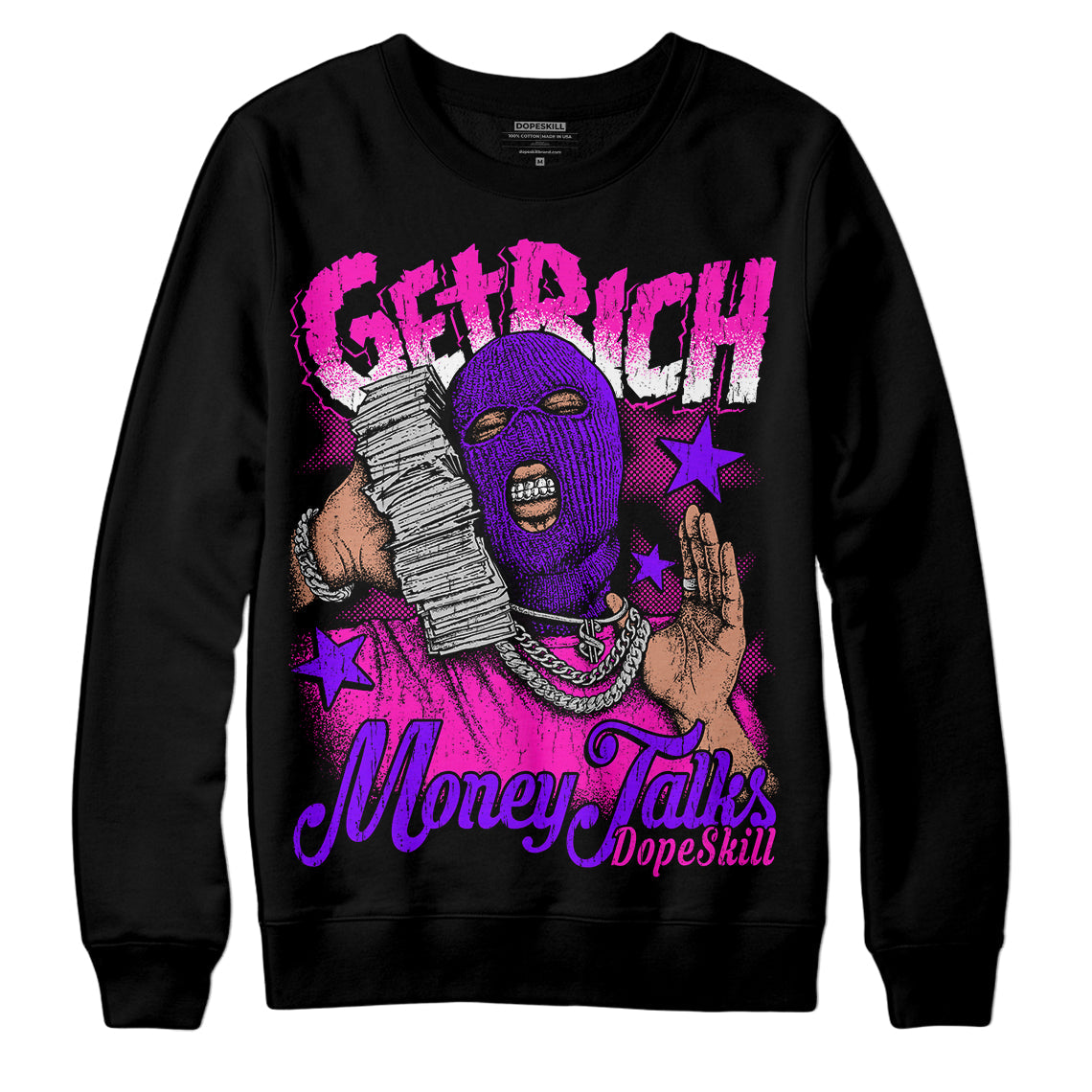 Dunk Low Active Fuchsia DopeSkill Sweatshirt Get Rich Graphic