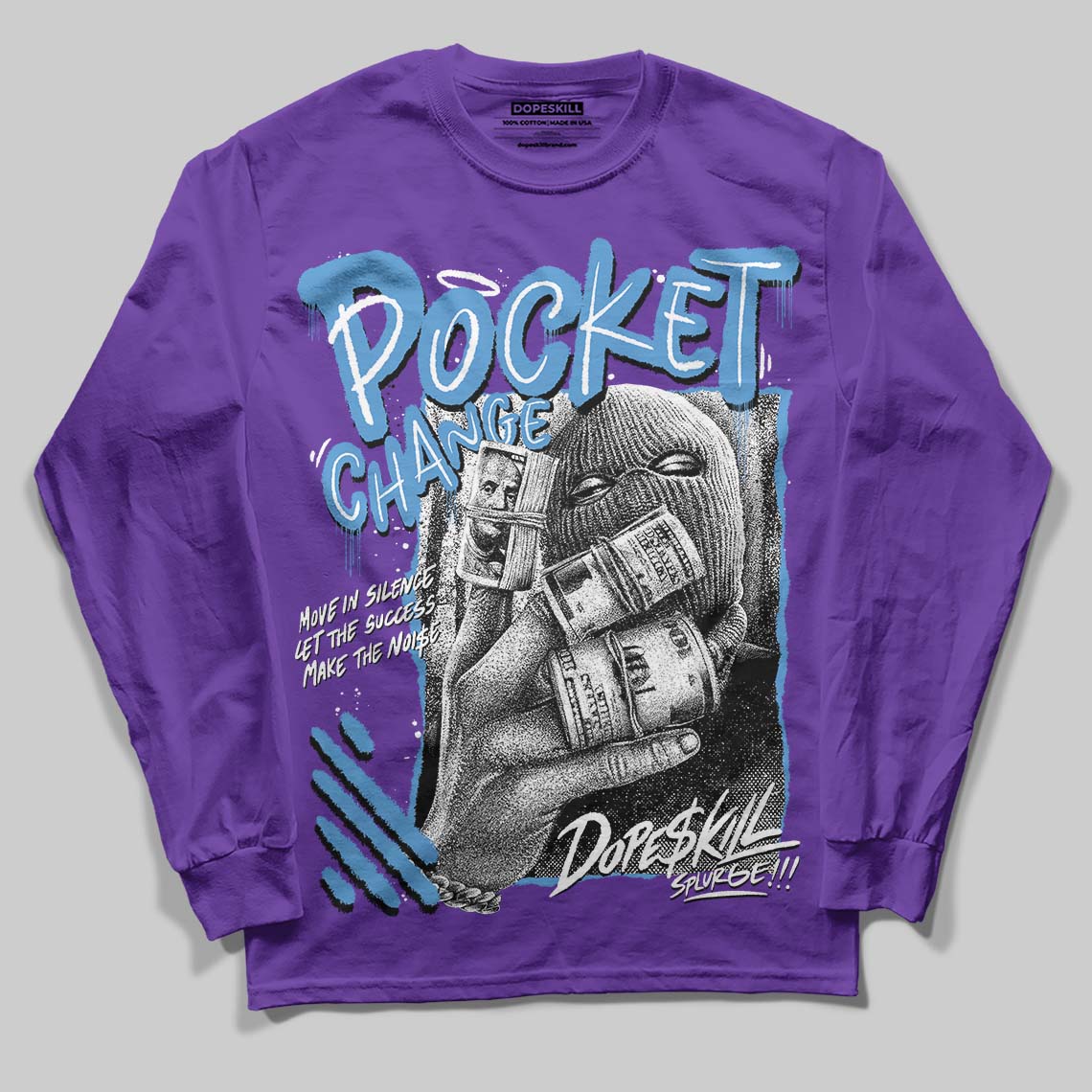 PURPLE Collection DopeSkill Long Sleeve T-Shirt Pocket Change Graphic