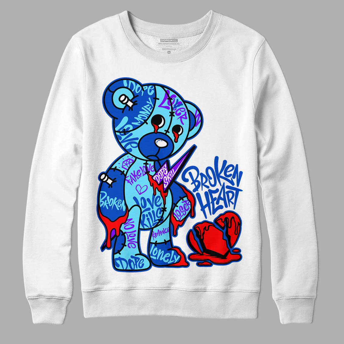 SB Dunk Argon DopeSkill Sweatshirt Broken Heart Graphic