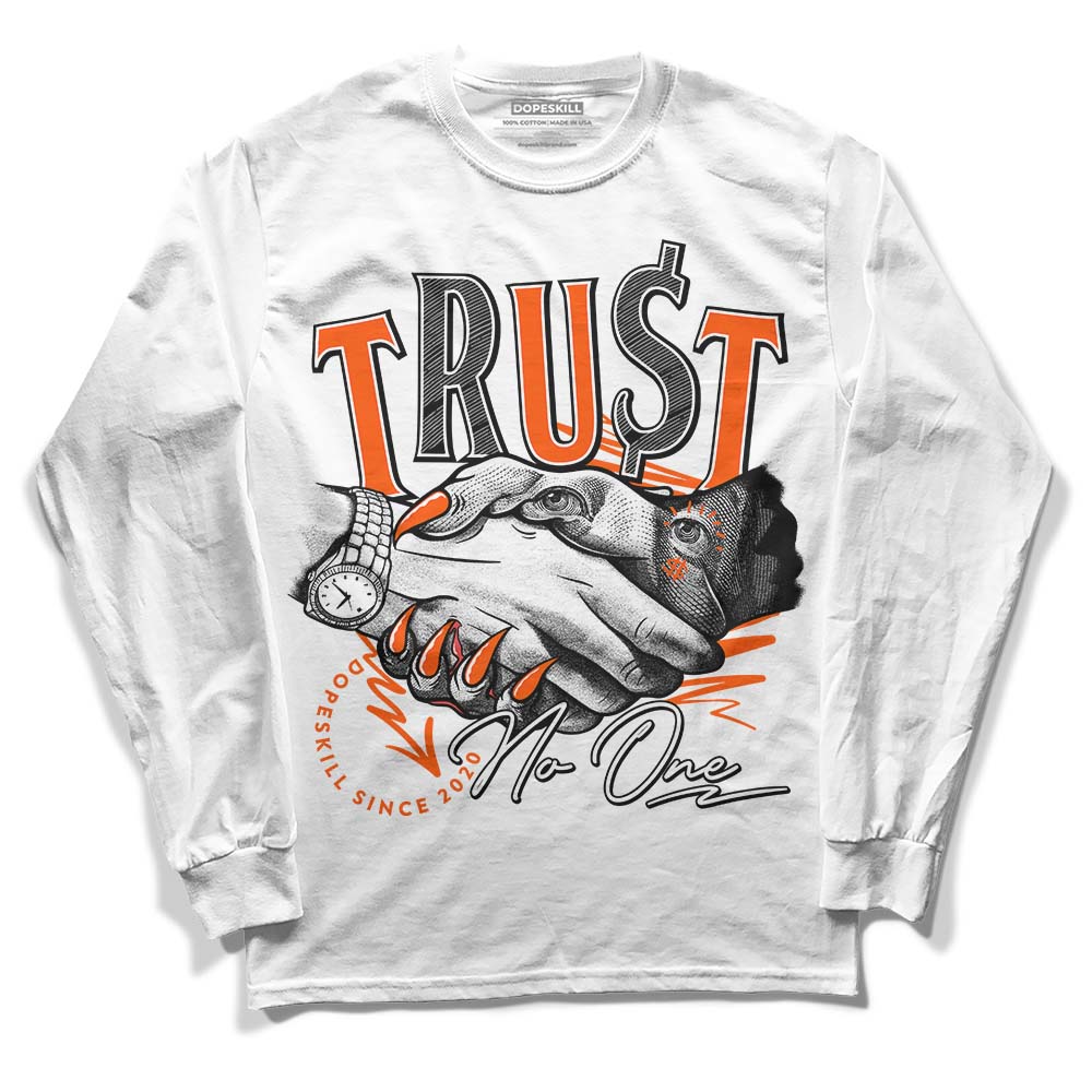 Orange Milk DopeSkill Long Sleeve T-Shirt Trust No One Graphic