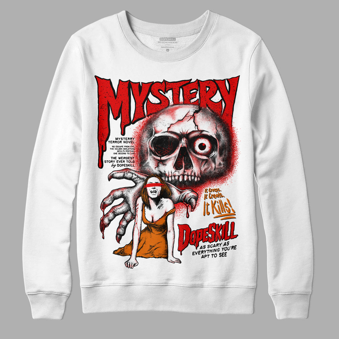 Red Cement 4S DopeSkill Sweatshirt Mystery Ghostly Grasp Graphic