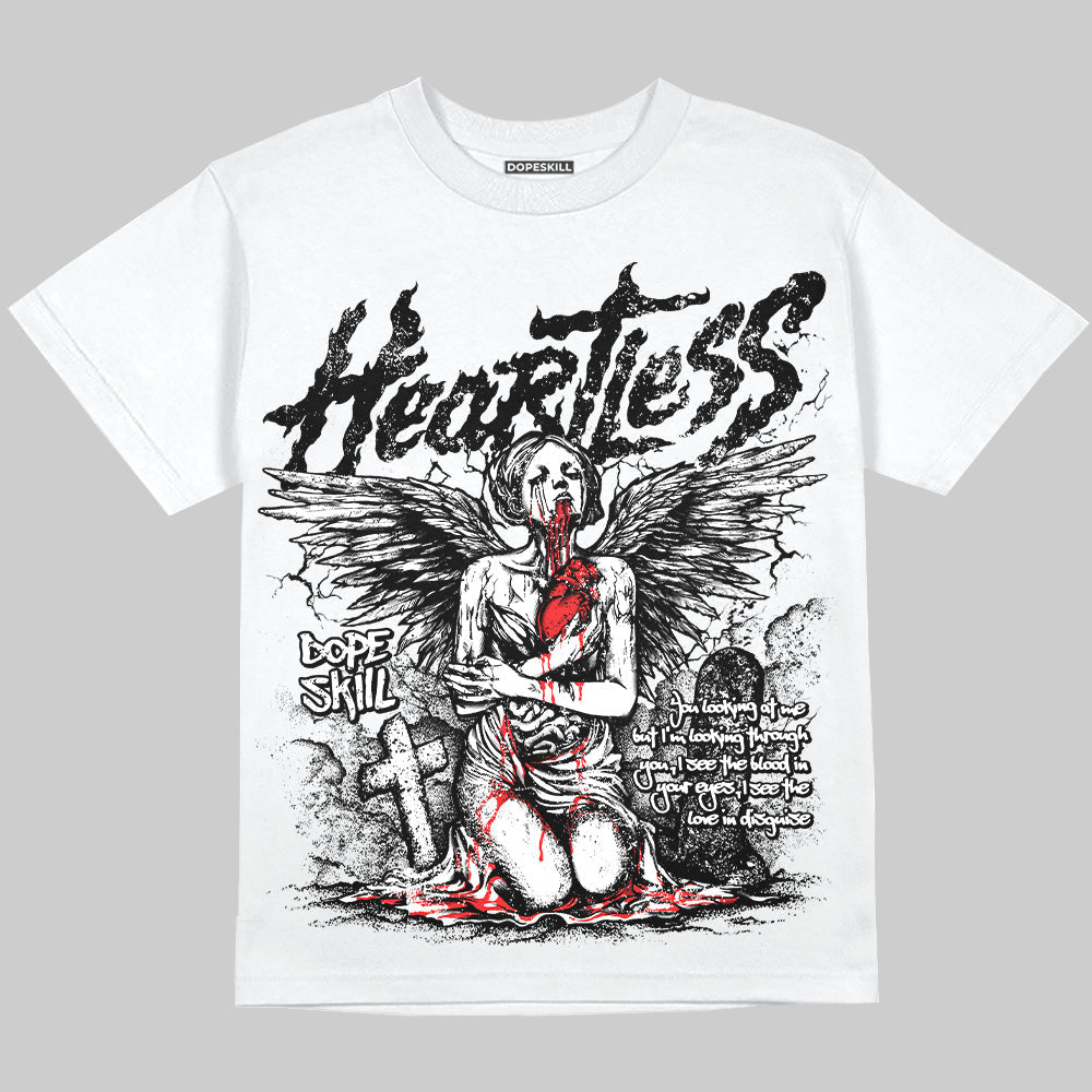 Black and White Collection DopeSkill Oversize Print T-Shirt Heartless Graphic