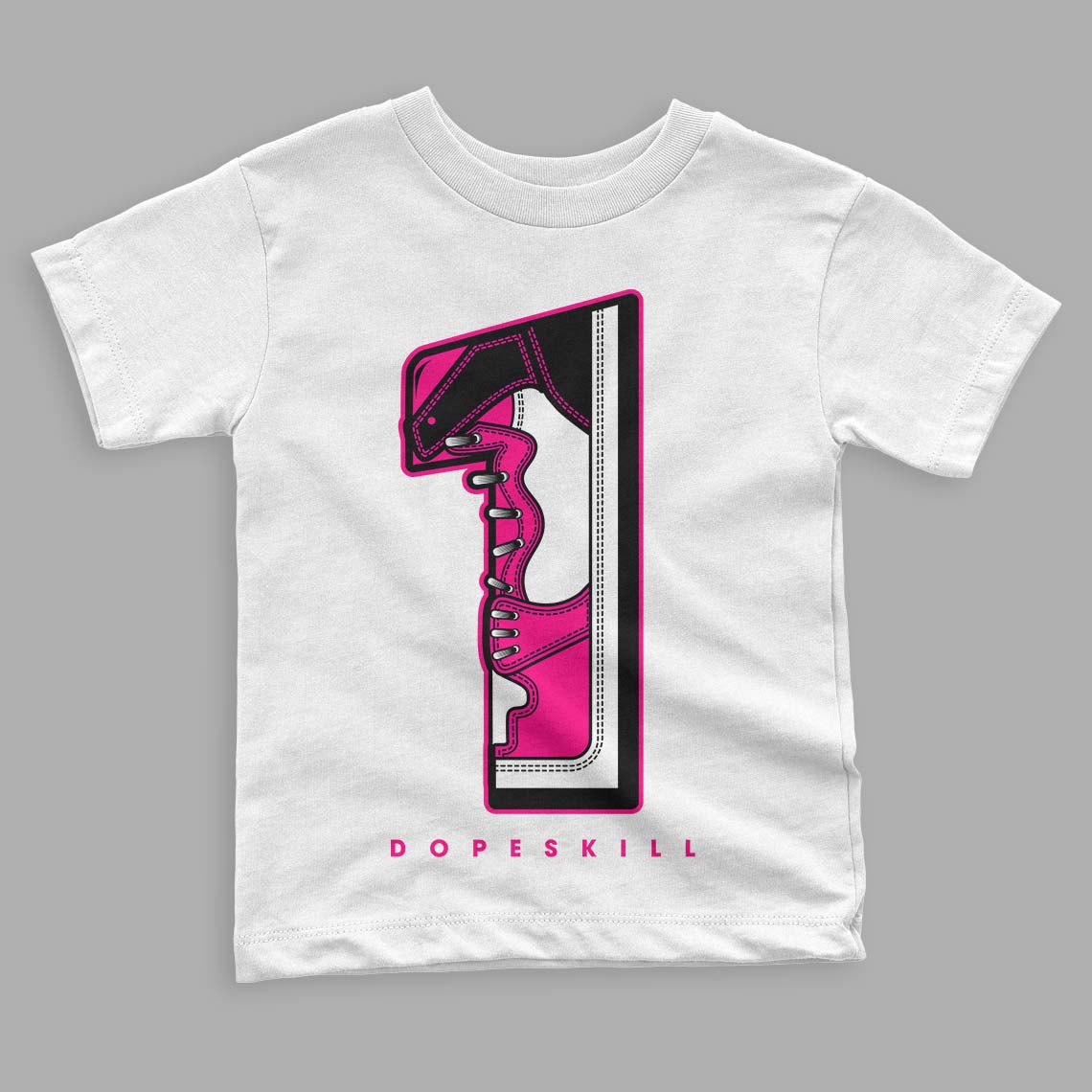 Fierce Pink 1s DopeSkill Toddler Kids T-shirt No.1 Graphic