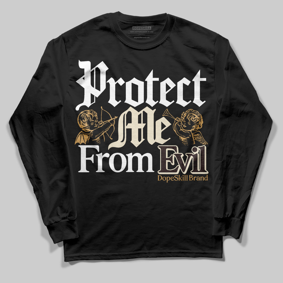 Earth 5s DopeSkill Long Sleeve T-Shirt Protect Me From Evil Graphic