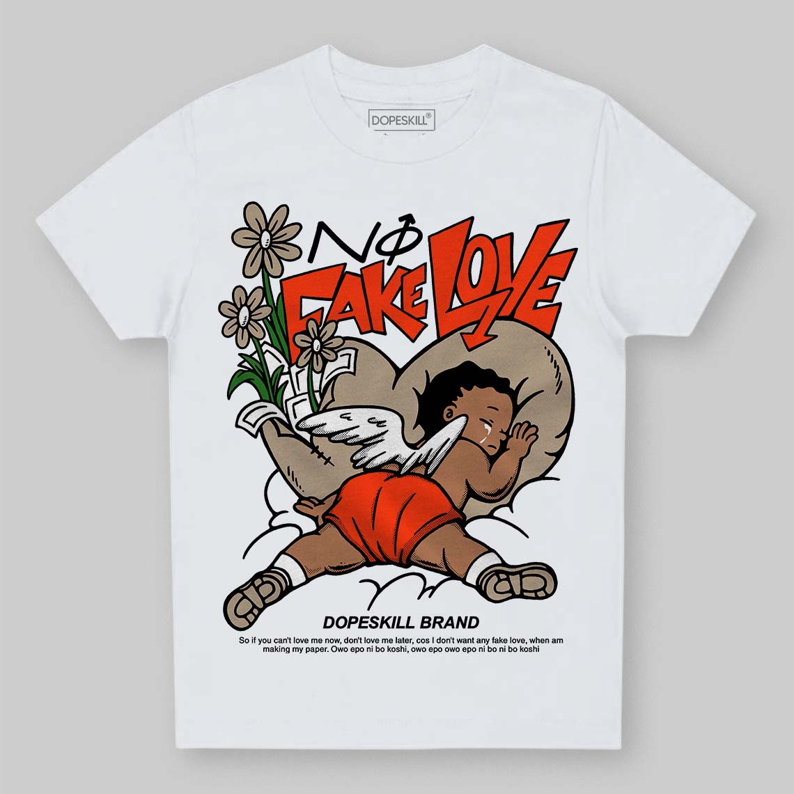 Latte 1s DopeSkill Toddler Kids T-shirt No Fake Love Graphic