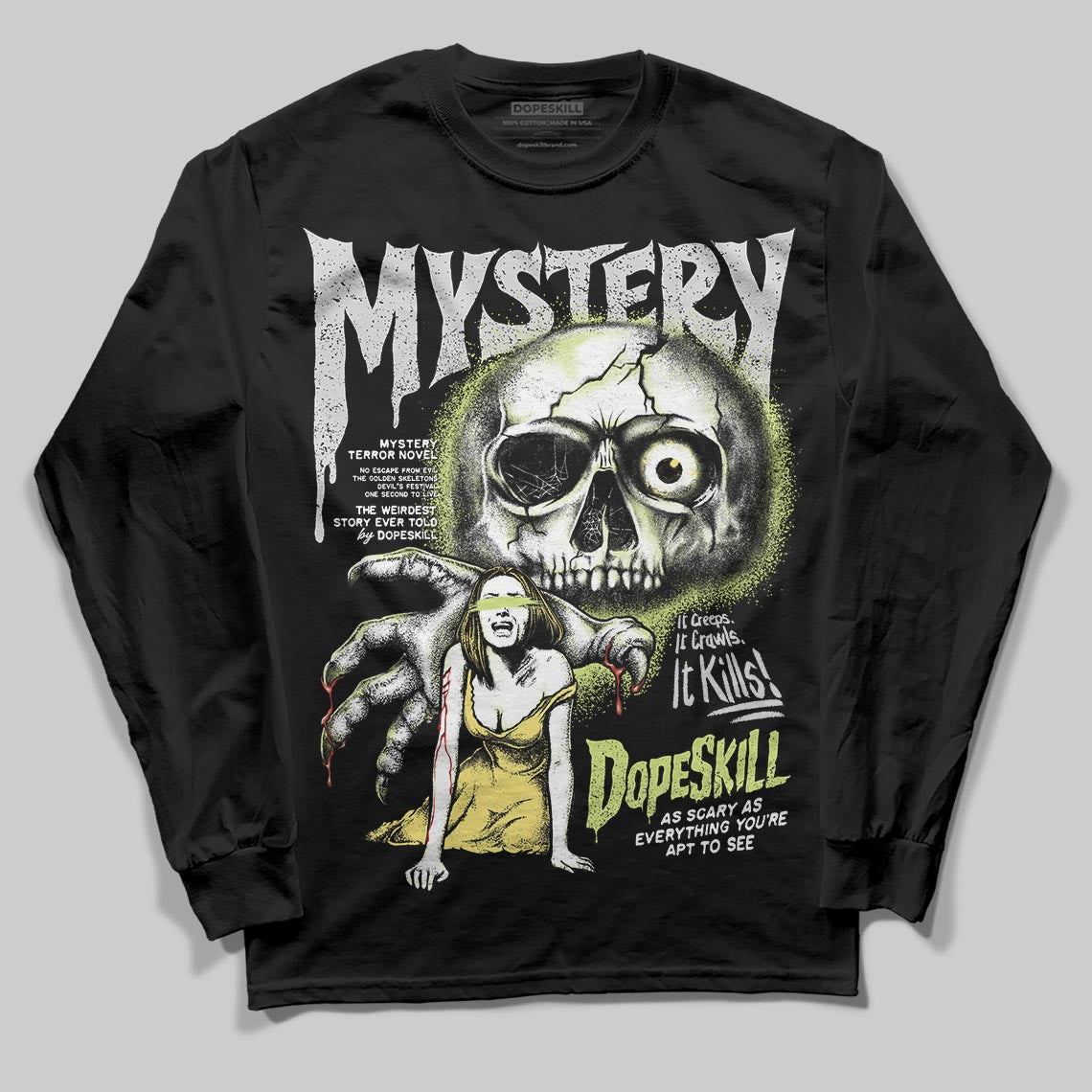 Light Lemon Twist 4s DopeSkill Long Sleeve T-Shirt Mystery Ghostly Grasp Graphic