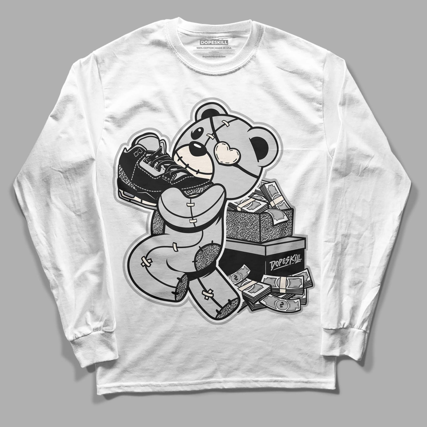 Off Noir 3s DopeSkill Long Sleeve T-Shirt Bear Steals Sneaker Graphic