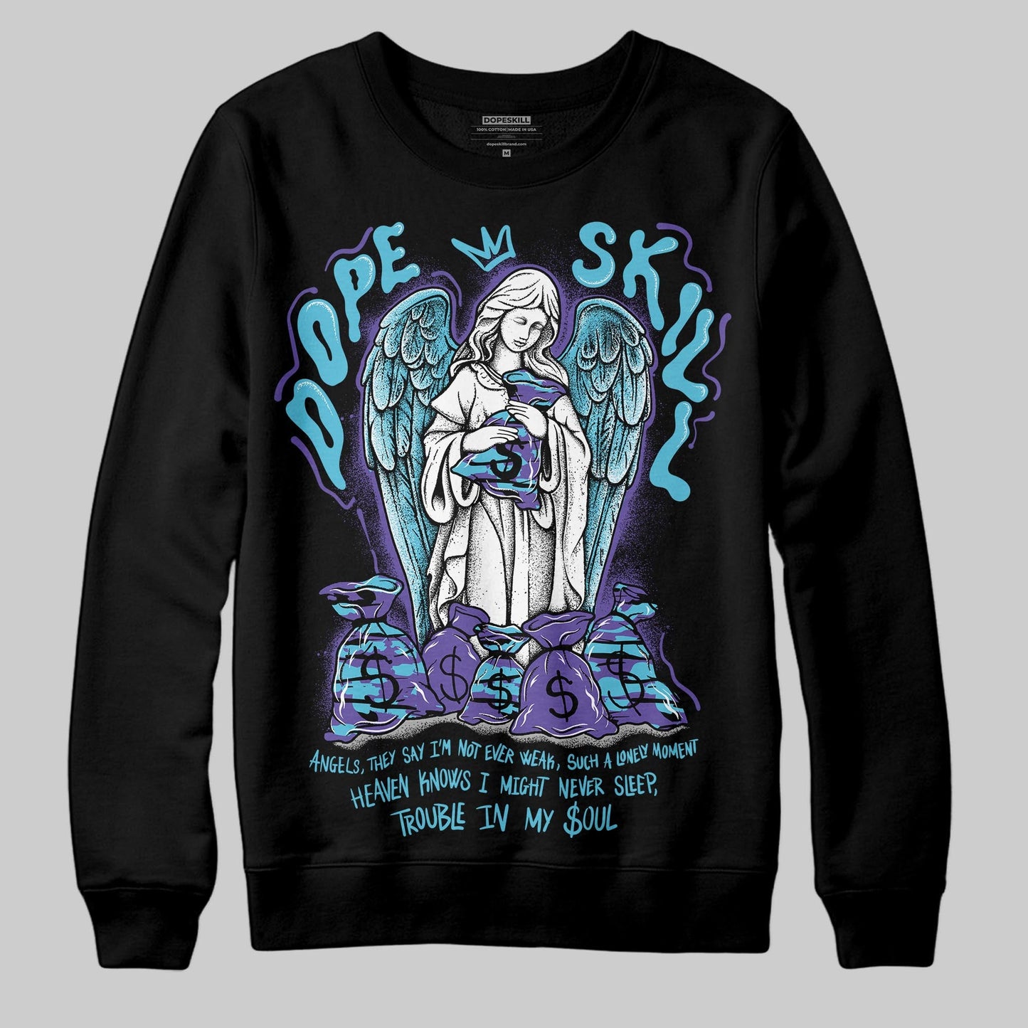Aqua 8s DopeSkill Sweatshirt Angels Graphic