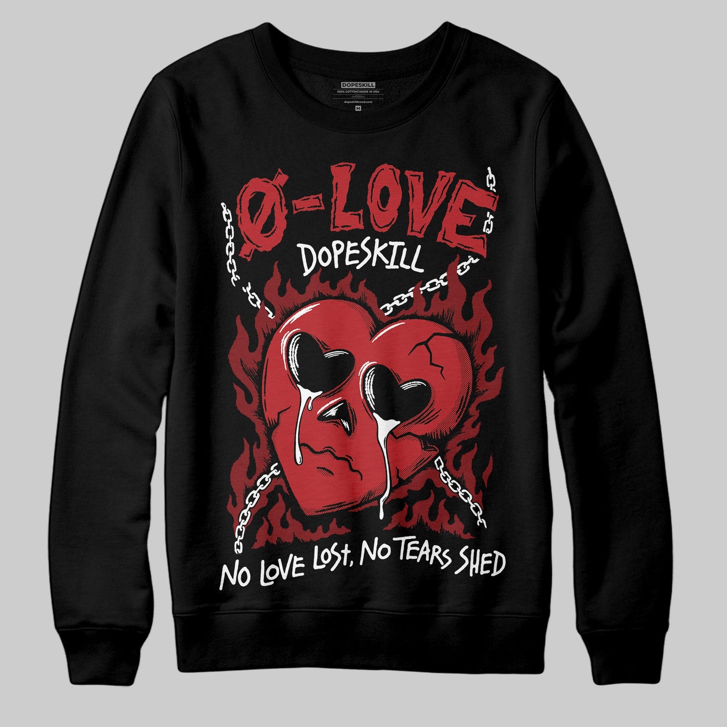 Flu Game 12s DopeSkill Sweatshirt Crying Heart Graphic