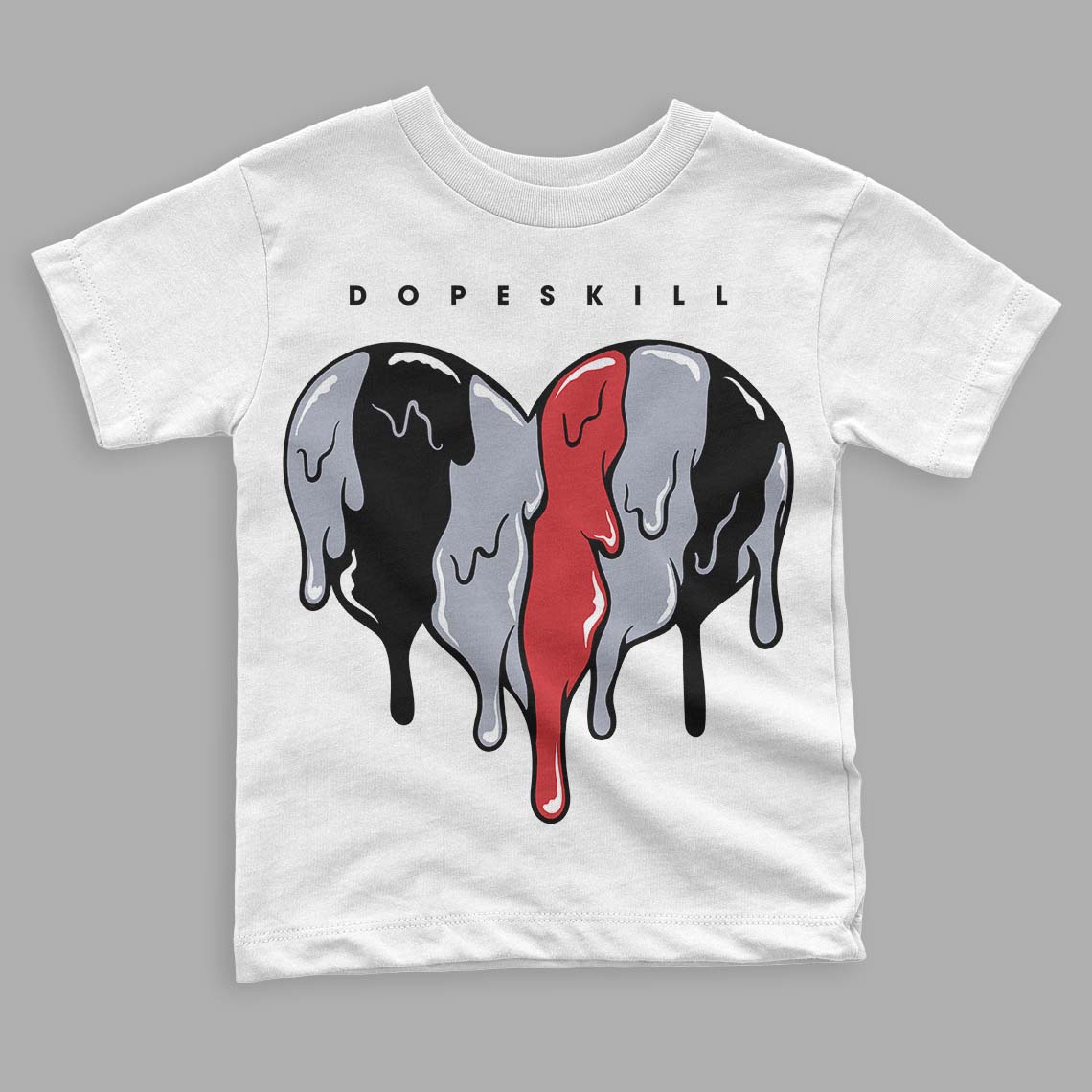 Bred Reimagined 4s DopeSkill Toddler Kids T-shirt Slime Drip Heart Graphic