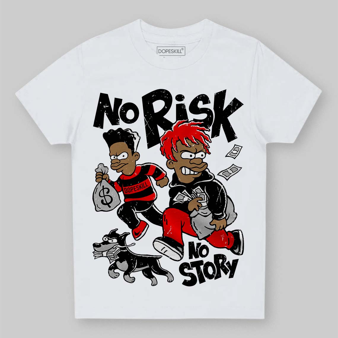 Panda White Black Dunk DopeSkill Toddler Kids T-shirt No Risk No Story Graphic