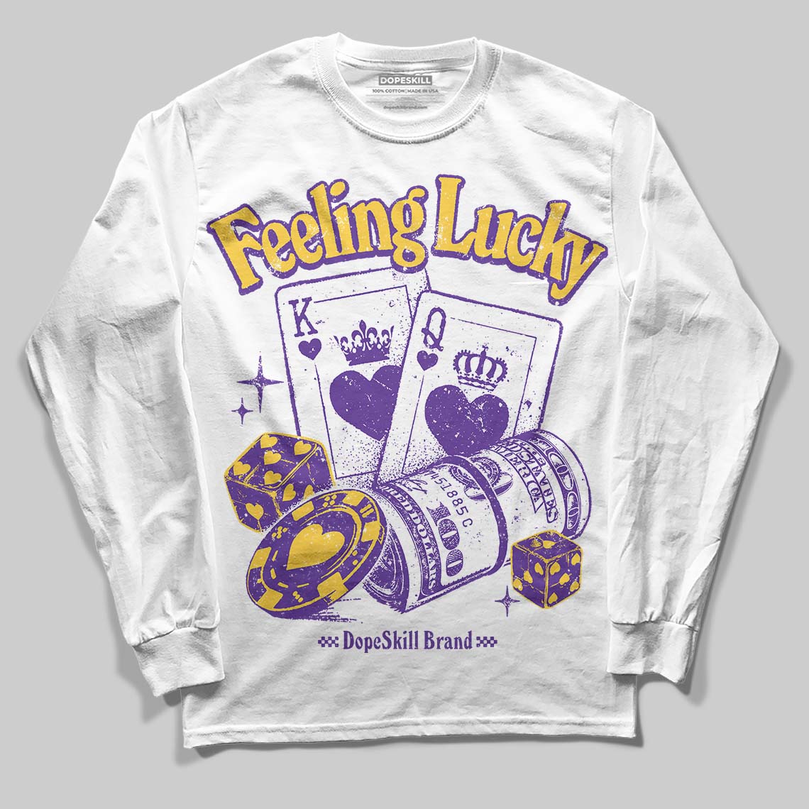 PURPLE Collection DopeSkill Long Sleeve T-Shirt Feeling Lucky Graphic