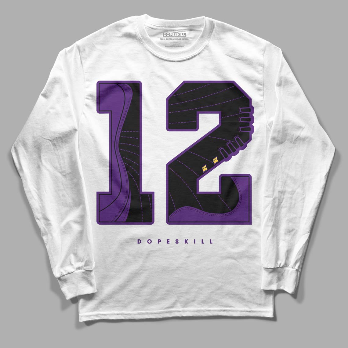 Field Purple 12s DopeSkill Long Sleeve T-Shirt No.12 Graphic