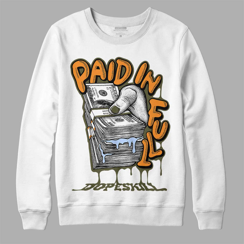 Olive 5s DopeSkill Sweatshirt Paid In Full Graphic