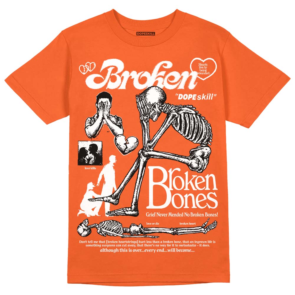 Georgia Peach 3s DopeSkill Orange T-shirt Broken Bones Graphic