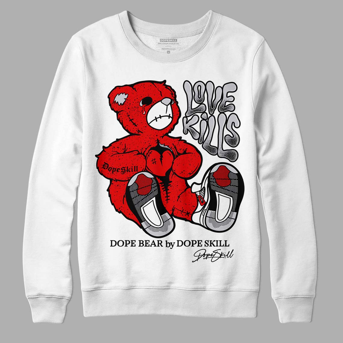 Red Cement 4S DopeSkill Sweatshirt Love Kills Graphic