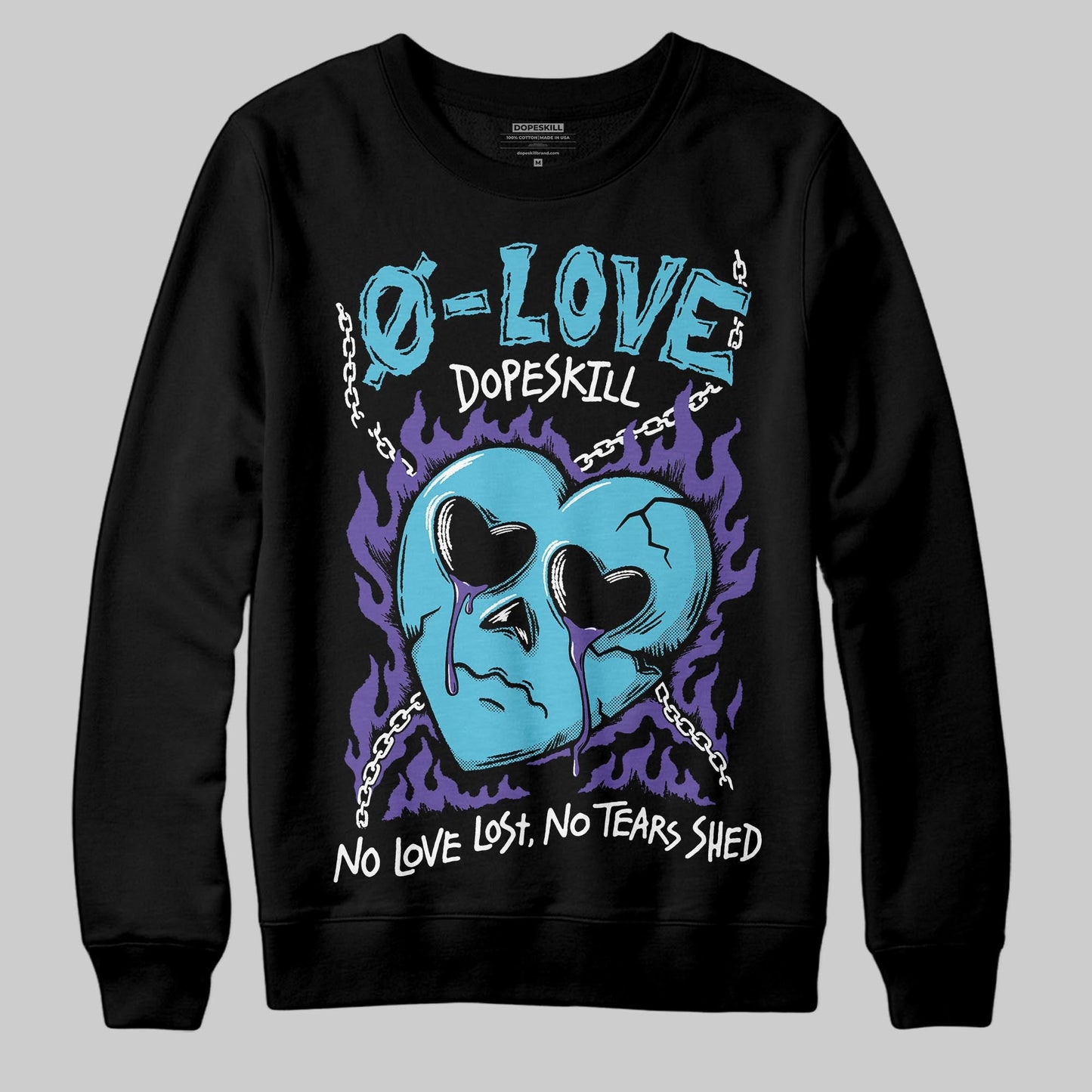 Aqua 8s DopeSkill Sweatshirt Crying Heart Graphic