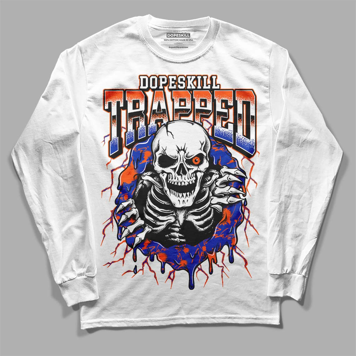 Dunk Low Futura Orange Blaze DopeSkill Long Sleeve T-Shirt Trapped Halloween Graphic