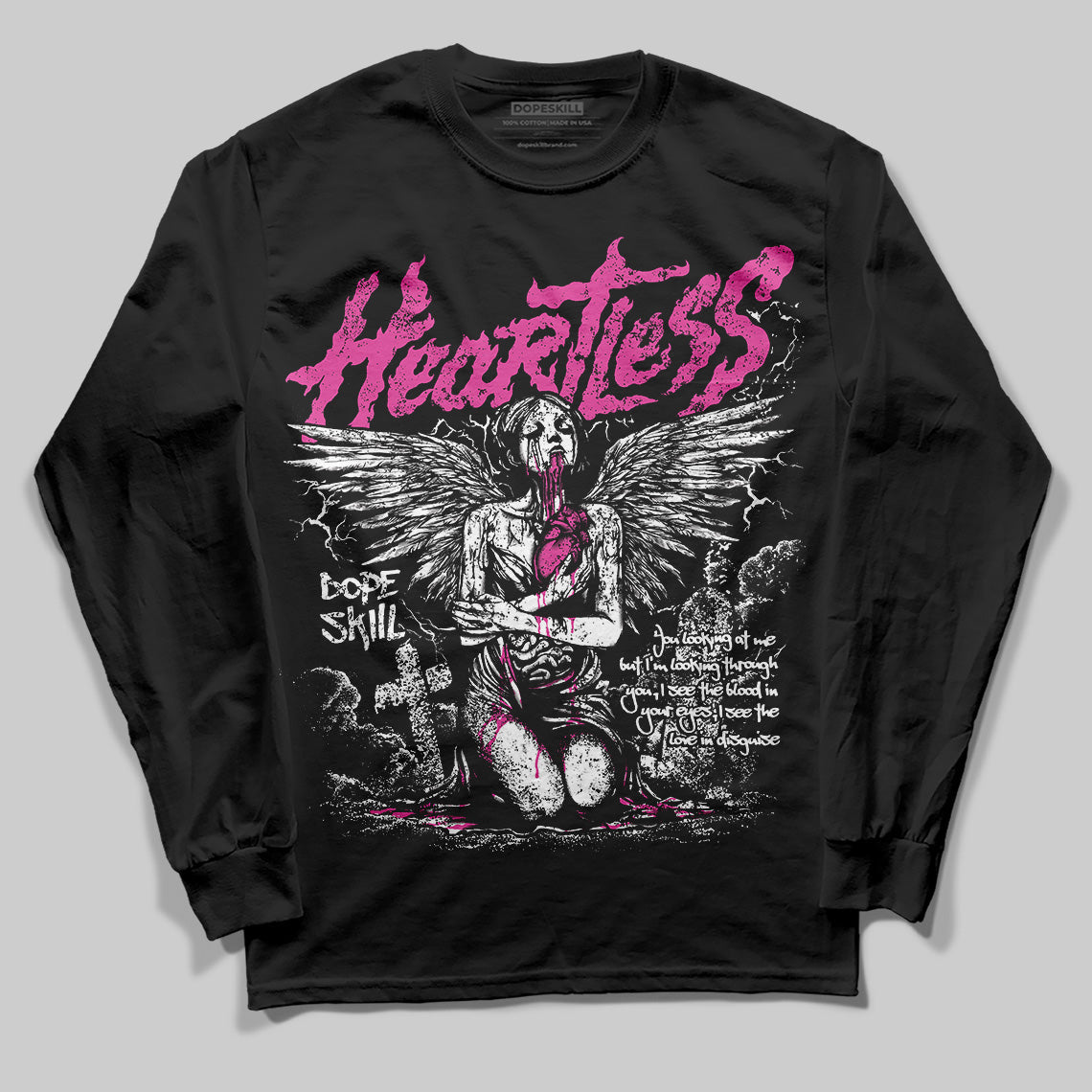 Dunk Active Fuchsia DopeSkill Long Sleeve T-Shirt Heartless Graphic