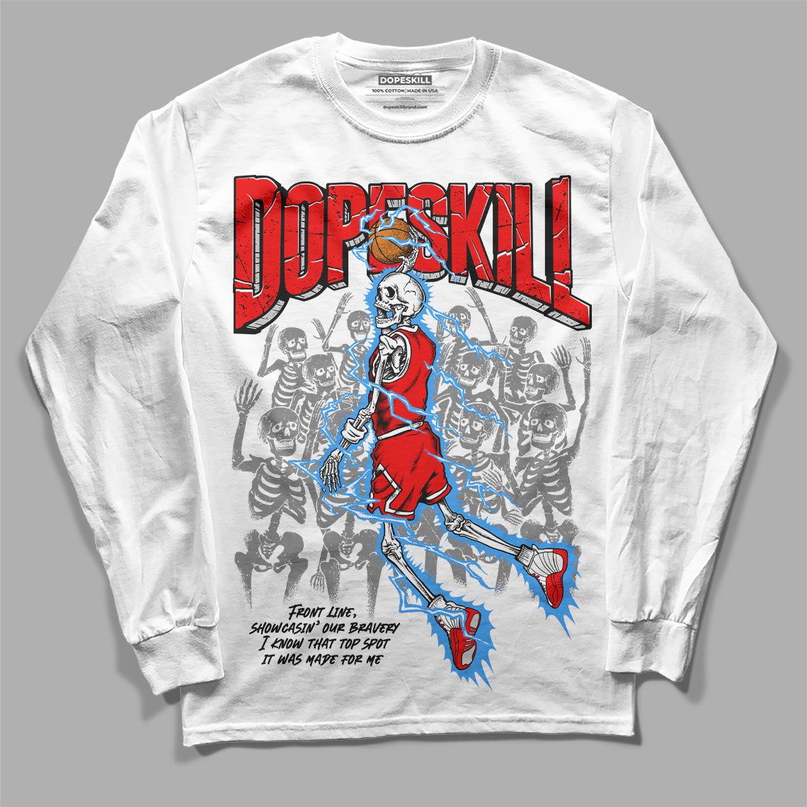 Cherry 12s DopeSkill Long Sleeve T-Shirt Thunder Dunk Graphic