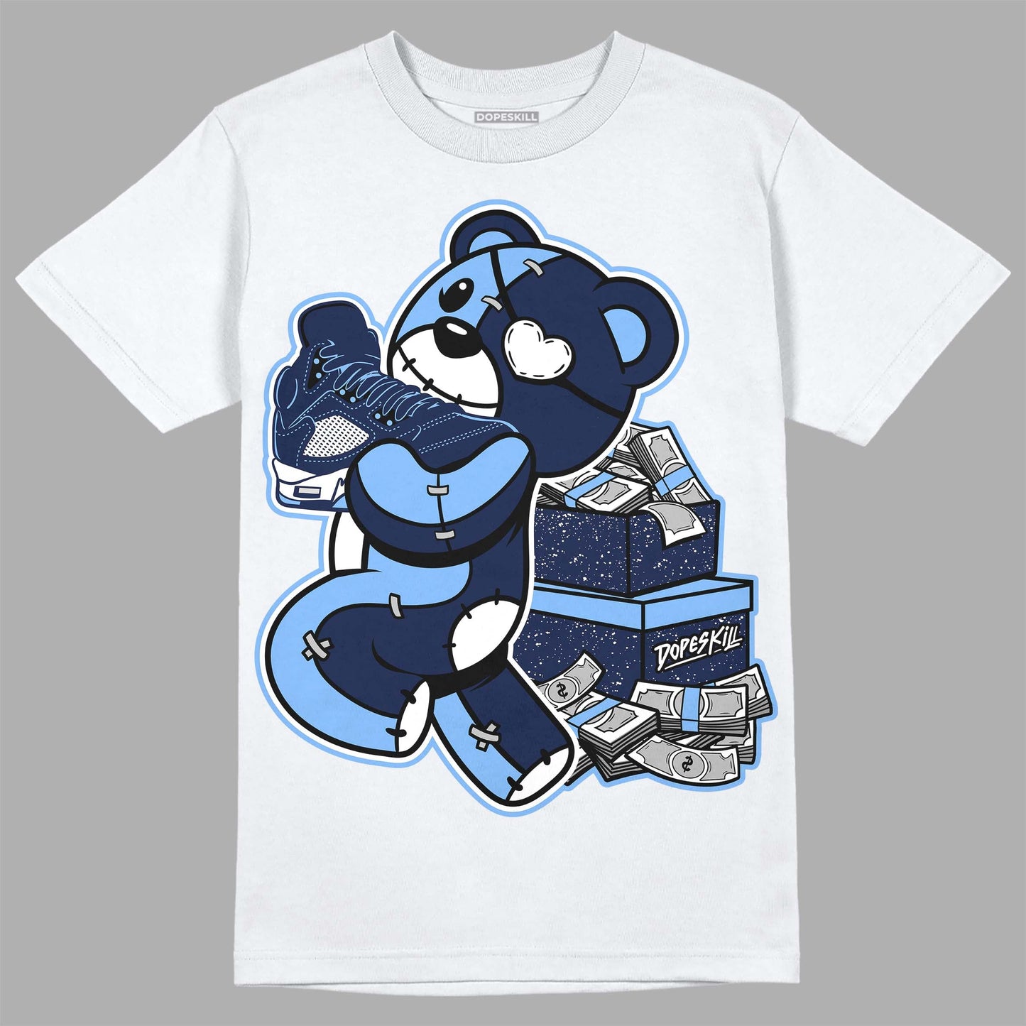 Midnight Navy 5s DopeSkill T-Shirt Bear Steals Sneaker Graphic