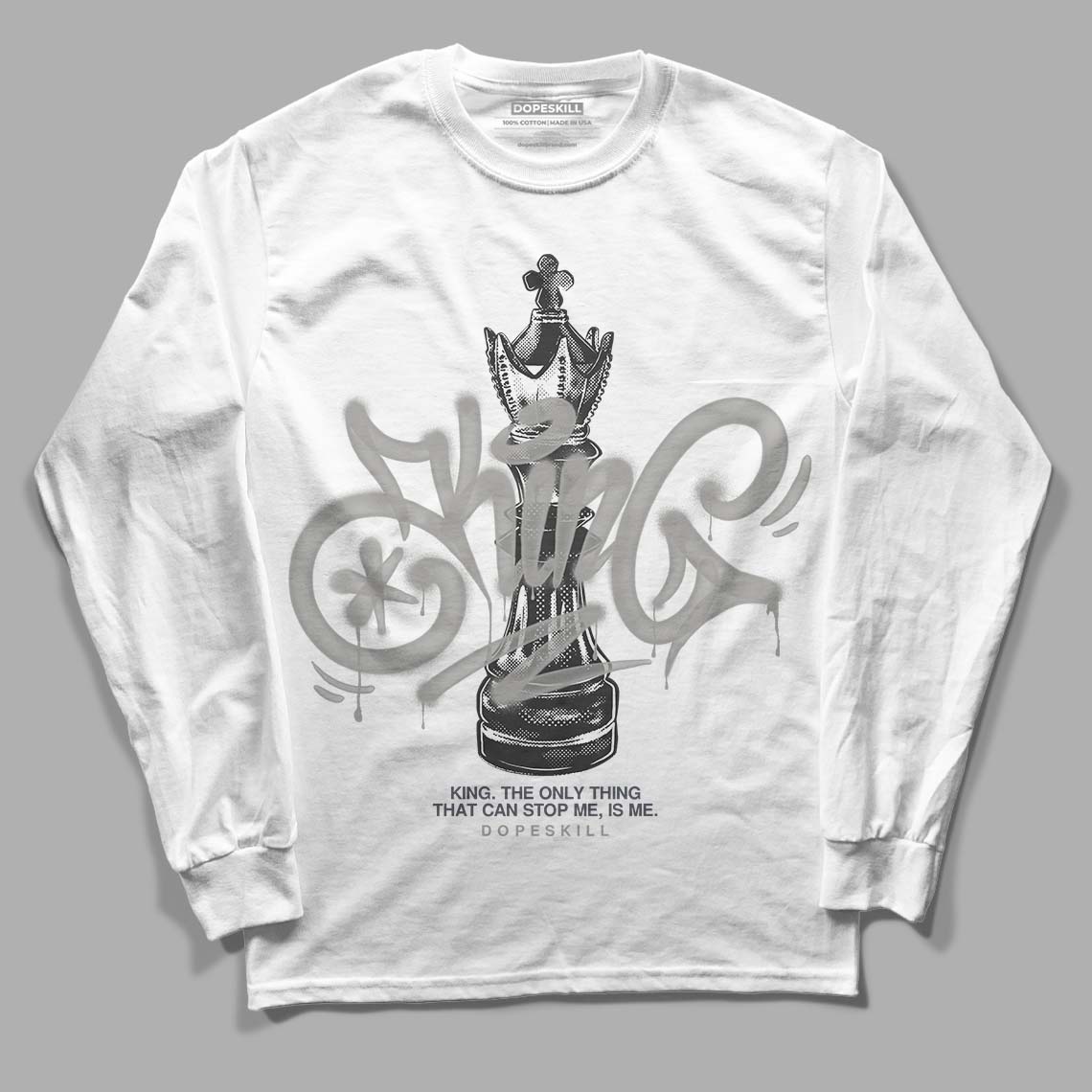 Cool Grey 6s DopeSkill Long Sleeve T-Shirt King Chess Graphic