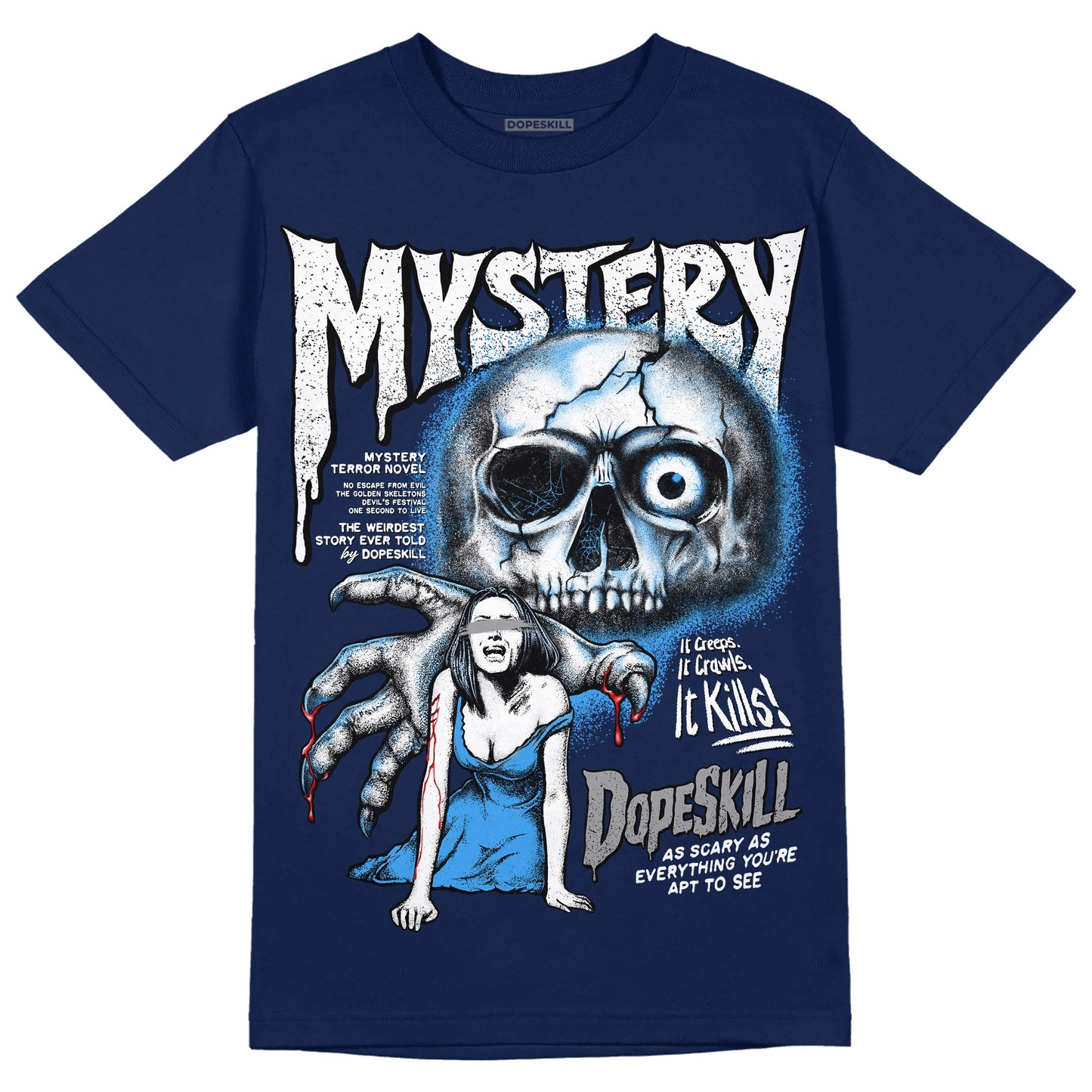 Midnight Navy 3s DopeSkill Navy T-shirt Mystery Ghostly Grasp Graphic