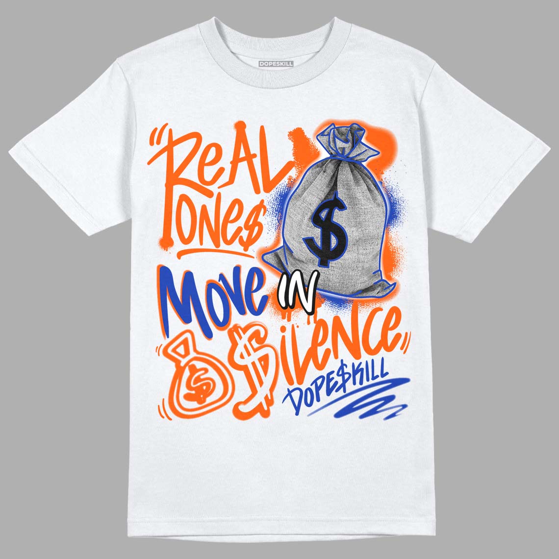 Dunk Low Futura Orange Blaze DopeSkill T-Shirt Real Ones Move In Silence Graphic