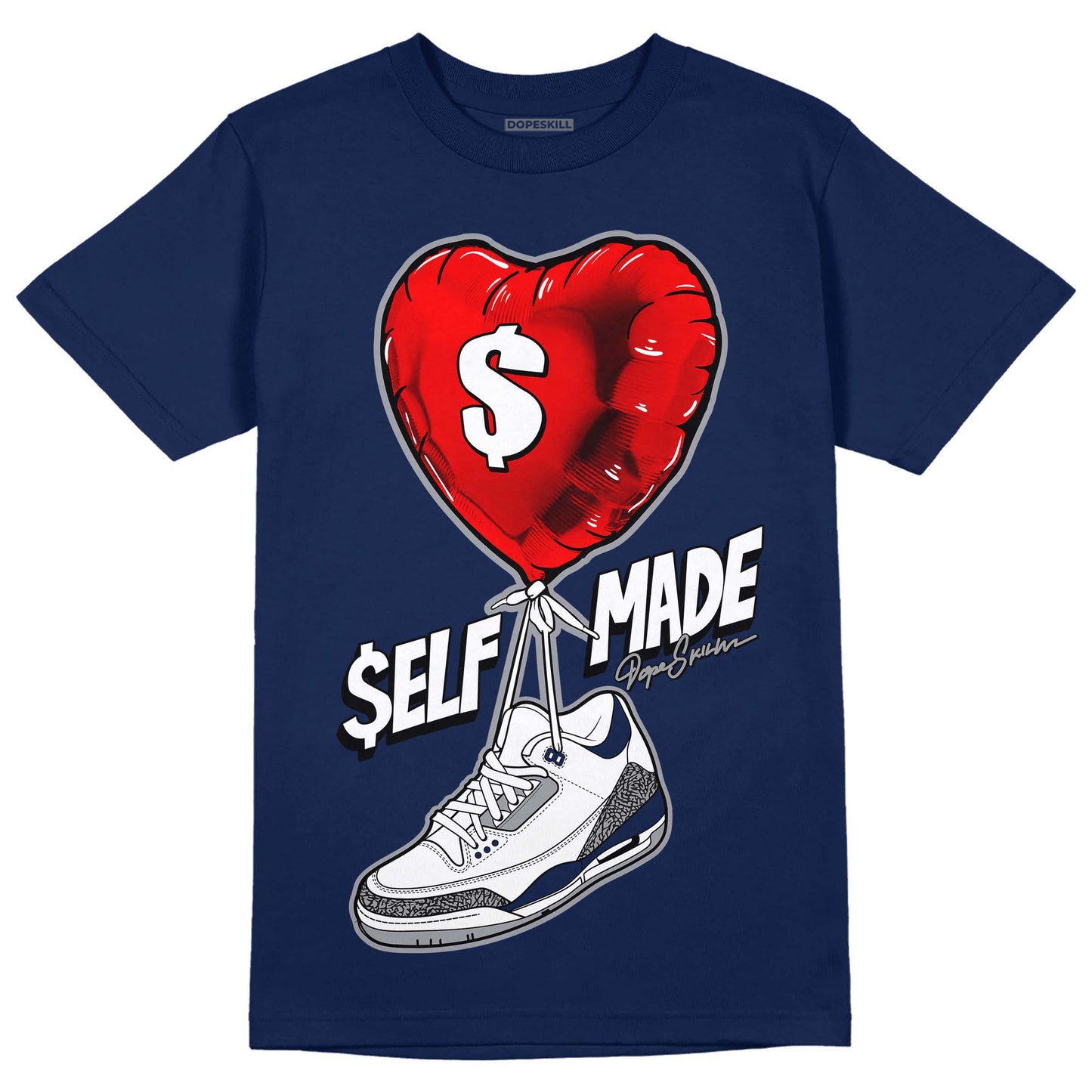 Midnight Navy 3s DopeSkill Navy T-shirt Self Made Graphic