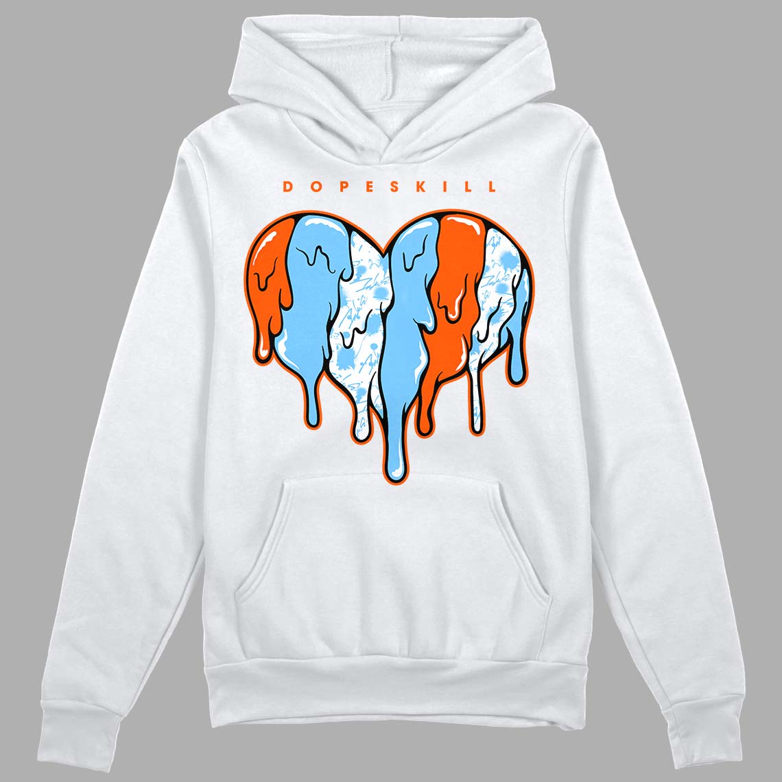Dunk Low Futura University Blue DopeSkill Hoodie Sweatshirt Slime Drip Heart Graphic