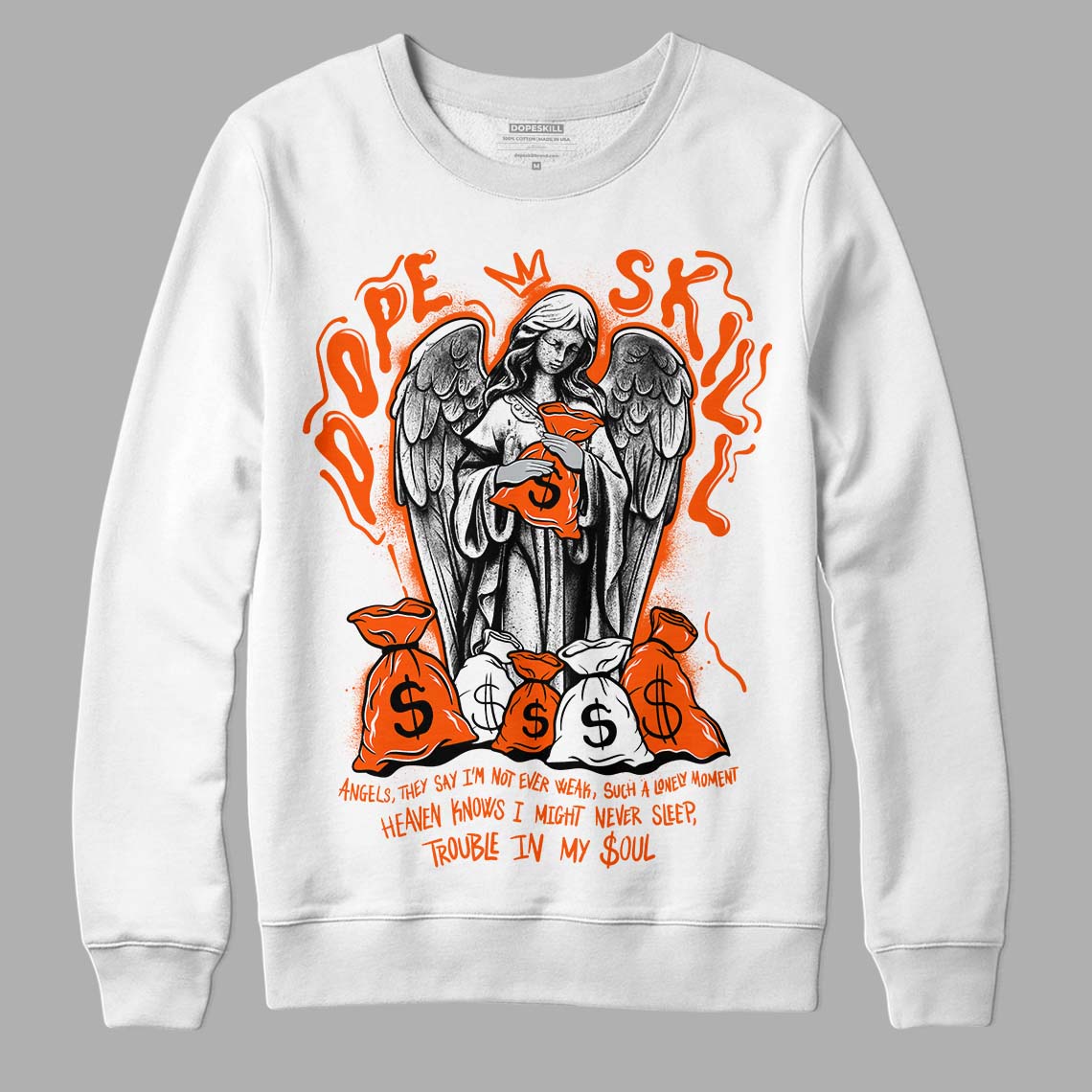 Orange Milk DopeSkill Sweatshirt Angels Graphic