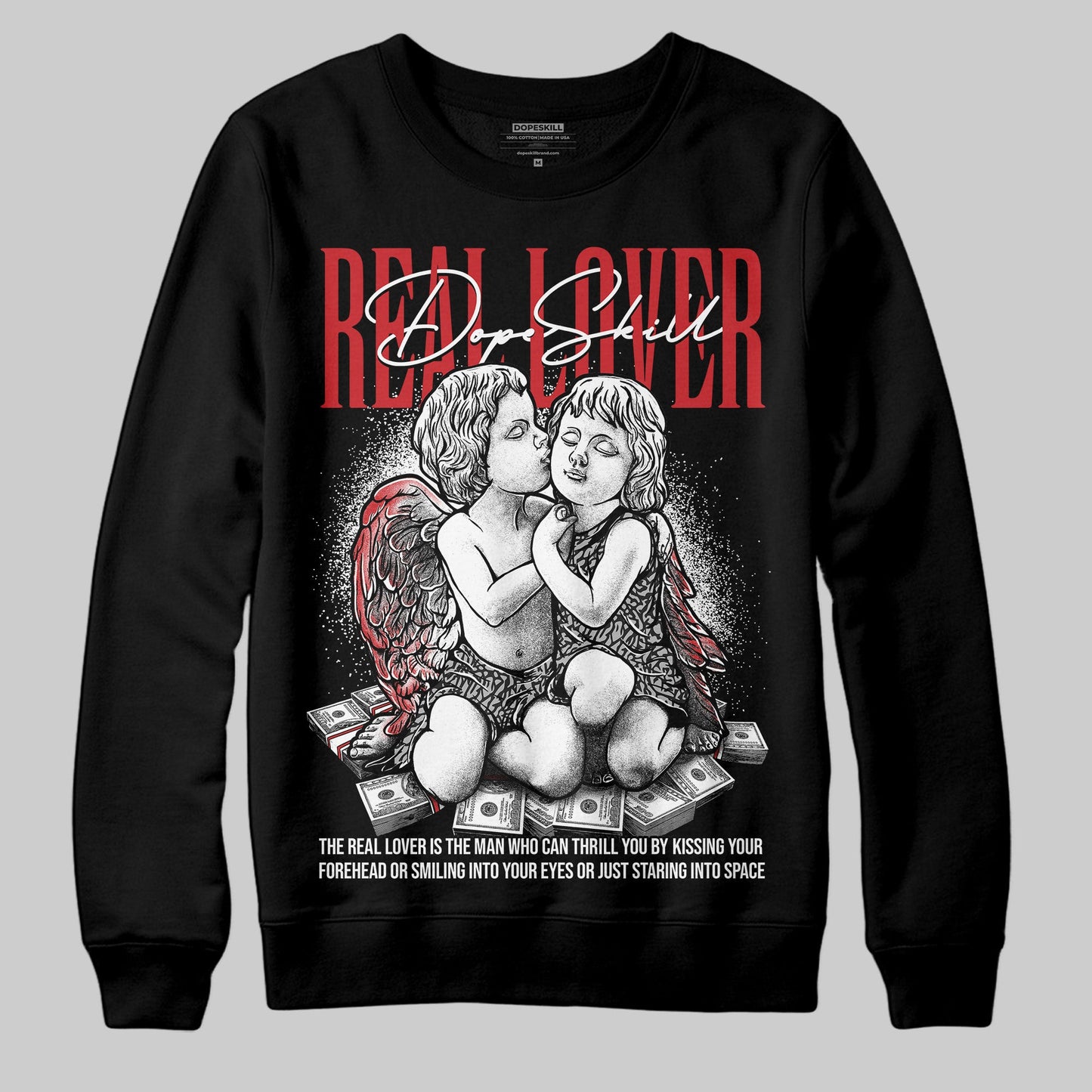 Black Cement 3s DopeSkill Sweatshirt Real Lover Graphic