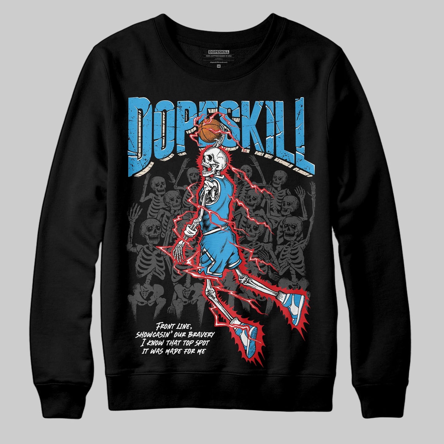 UNC Reimagined 1s DopeSkill Sweatshirt Thunder Dunk Graphic