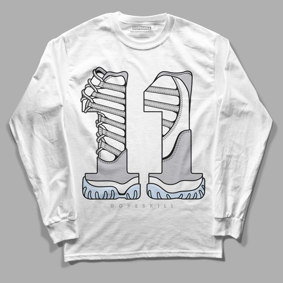 Cement Grey 11s DopeSkill Long Sleeve T-Shirt No.11 Graphic