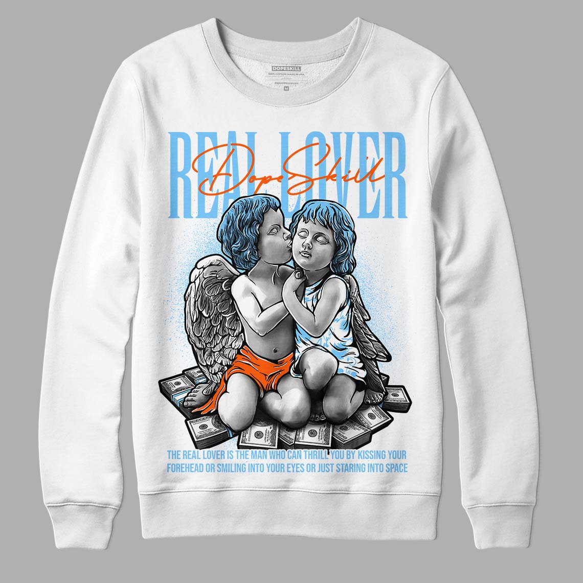 Dunk Low Futura University Blue DopeSkill Sweatshirt Real Lover Graphic