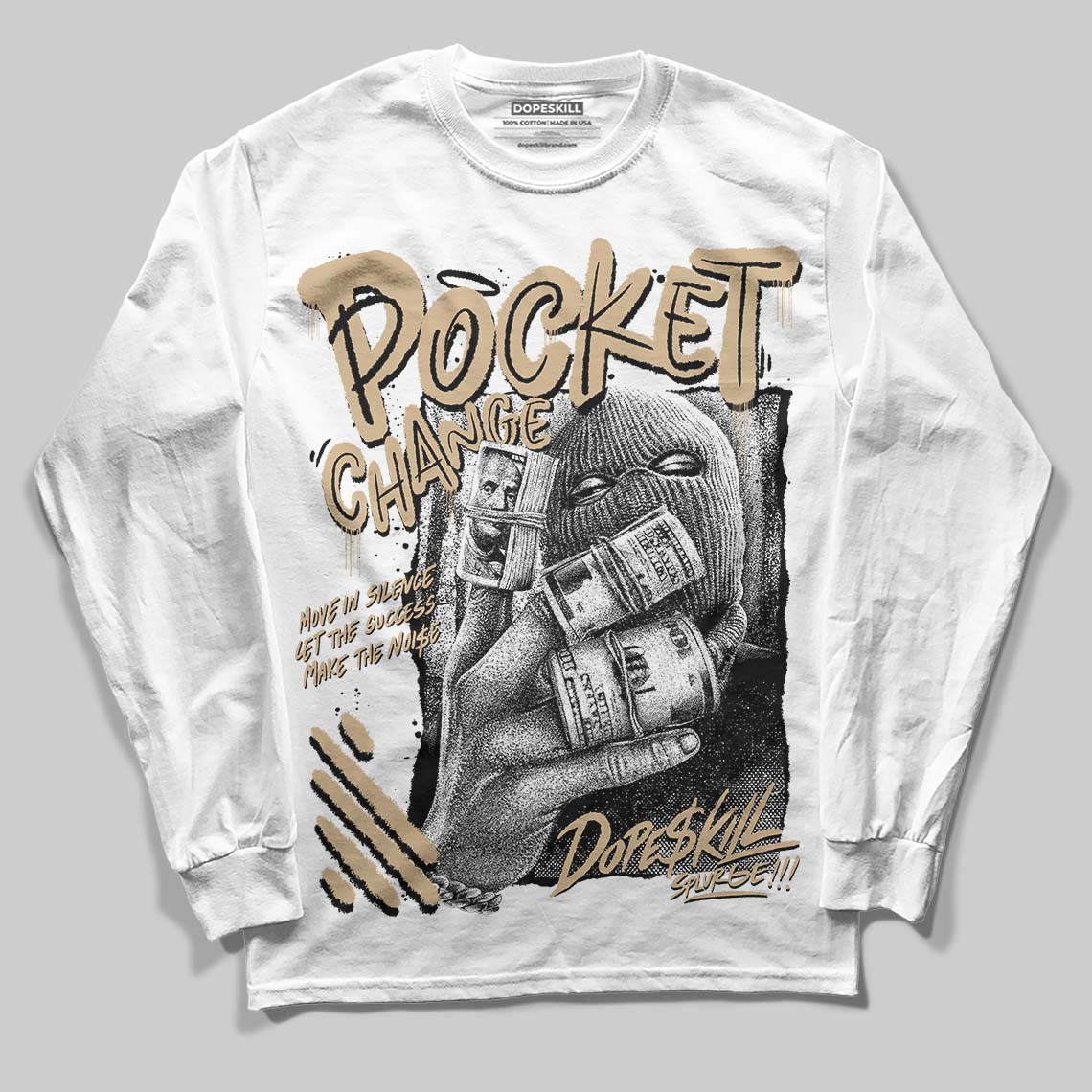 TAN Collection DopeSkill Long Sleeve T-Shirt Pocket Change Graphic