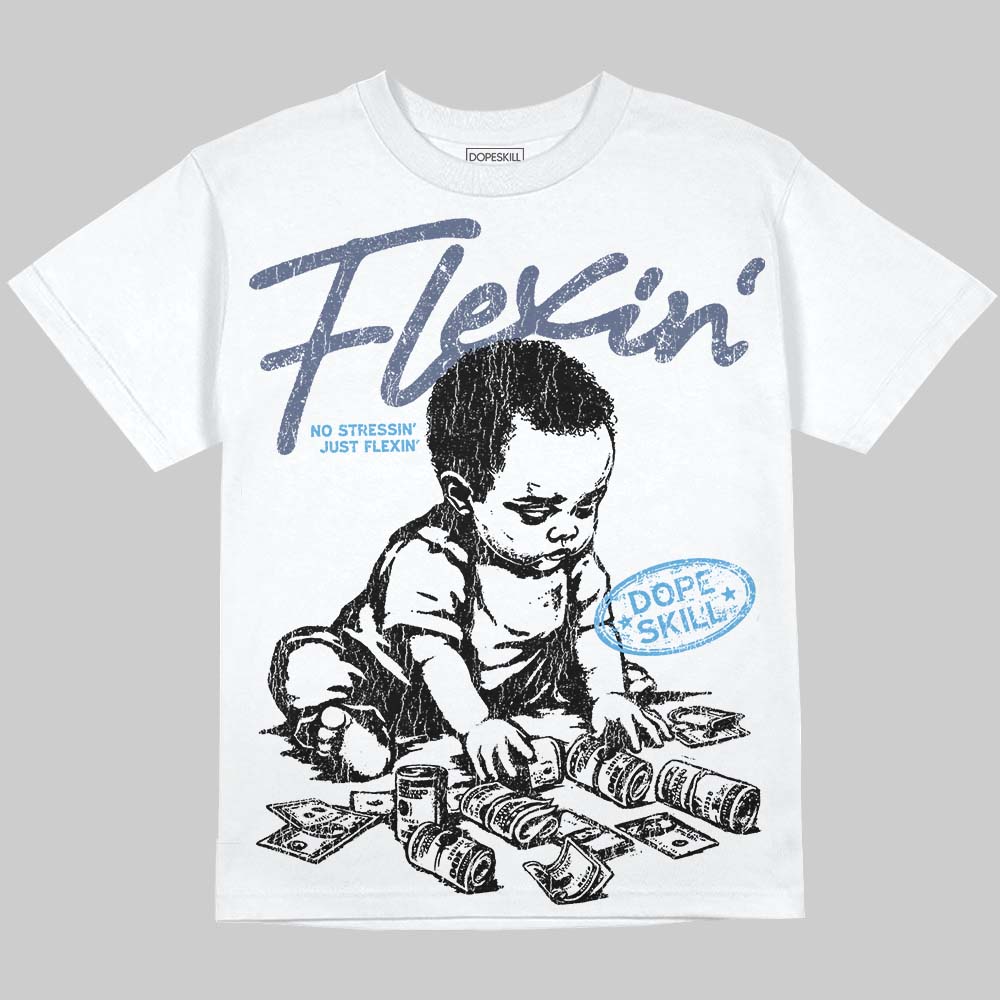 Diffused Blue 11s DopeSkill Oversize Print T-Shirt Flexin' Graphic