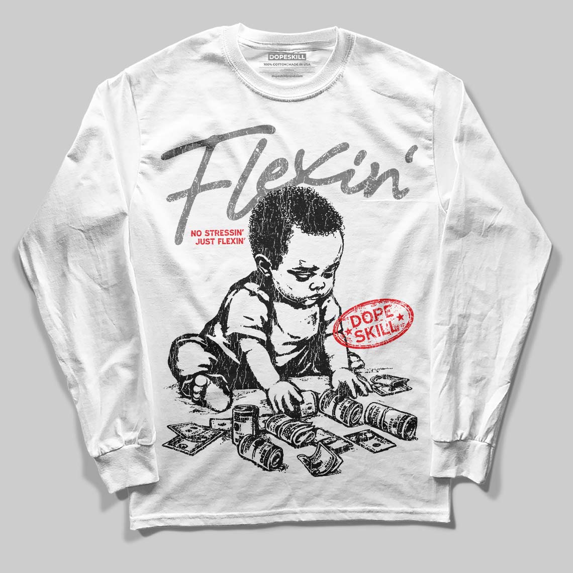 Grey Collection DopeSkill Long Sleeve T-Shirt Flexin' Graphic